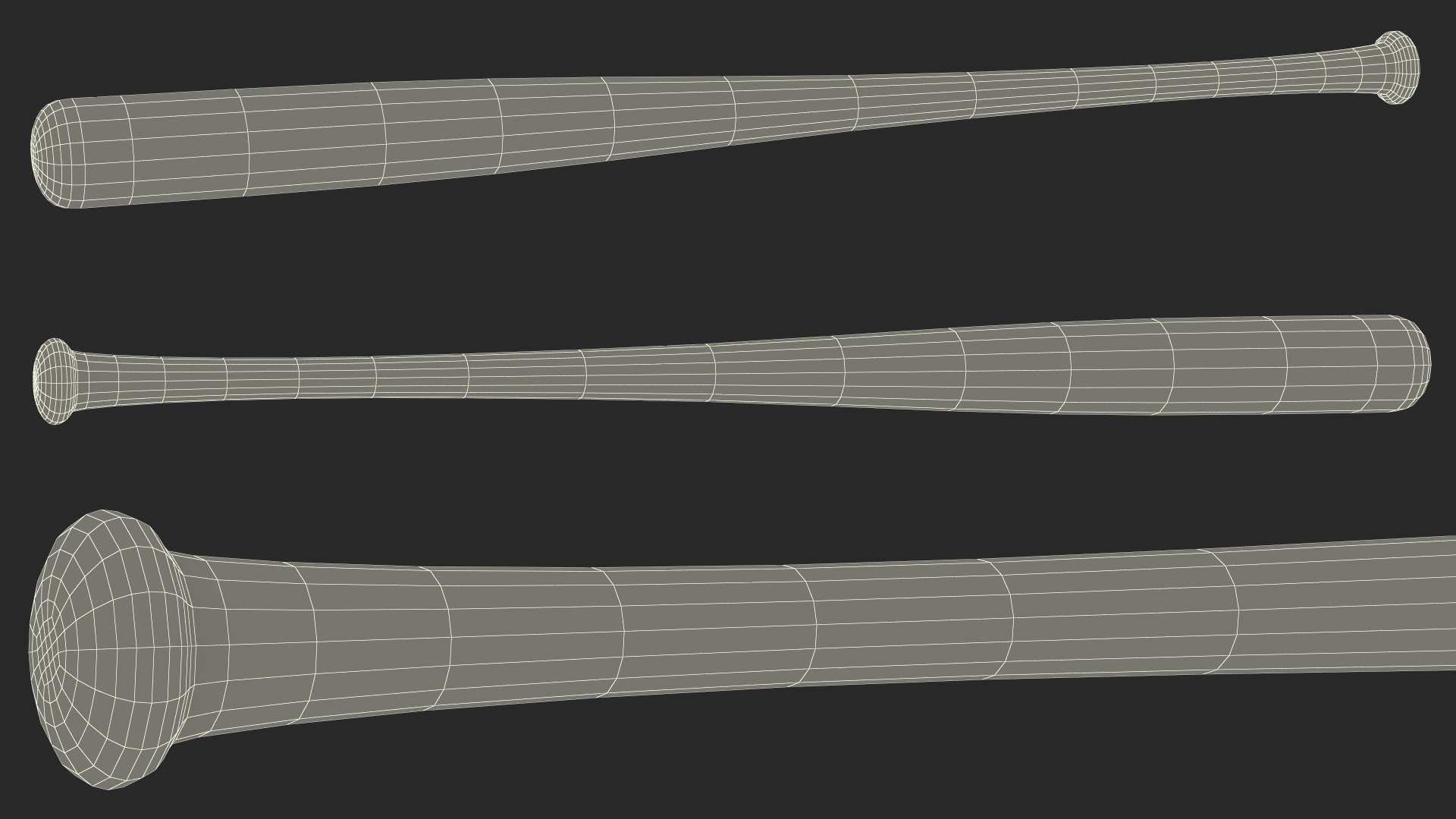 3D Classic Wooden Bat model