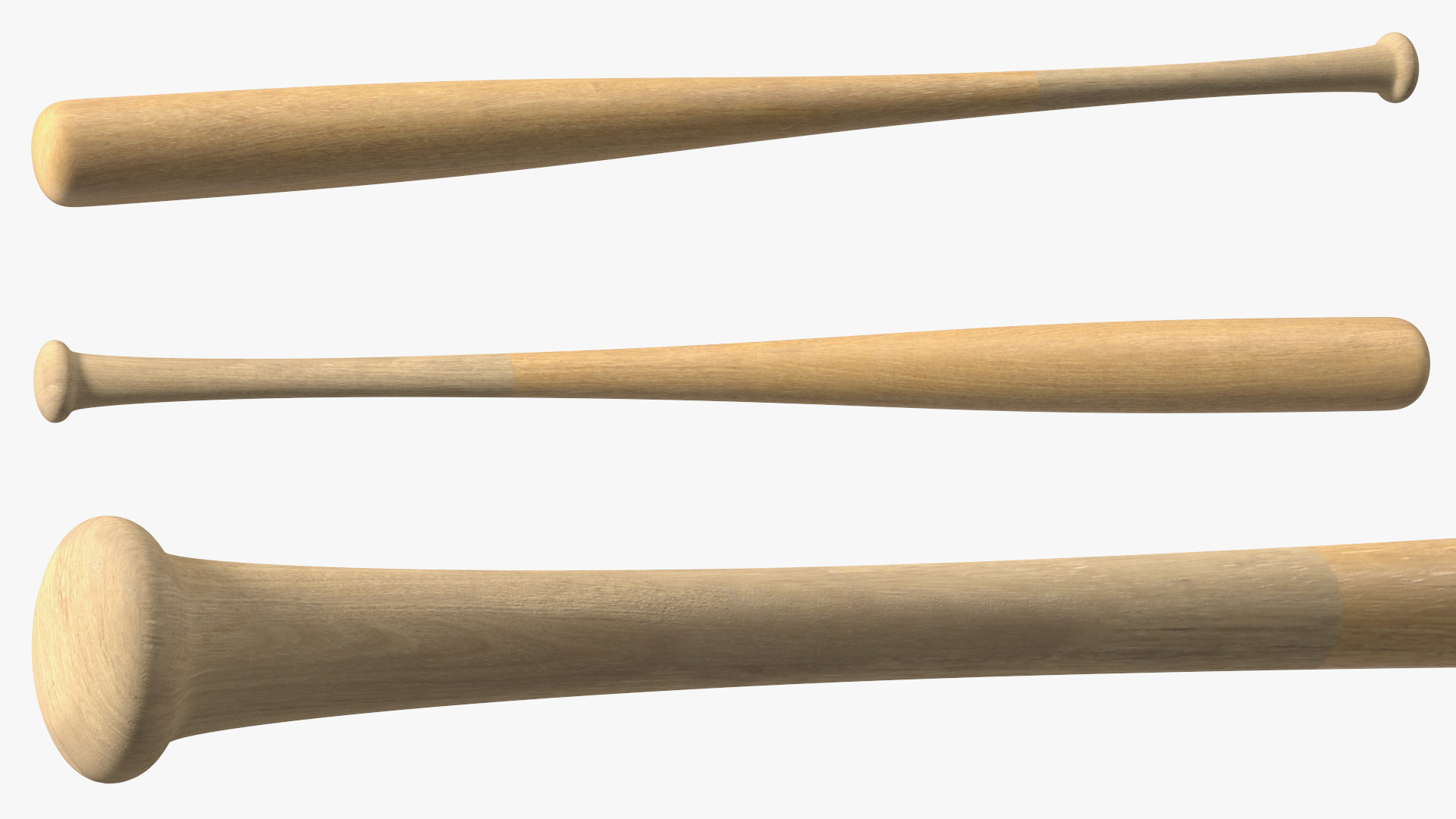 3D Classic Wooden Bat model