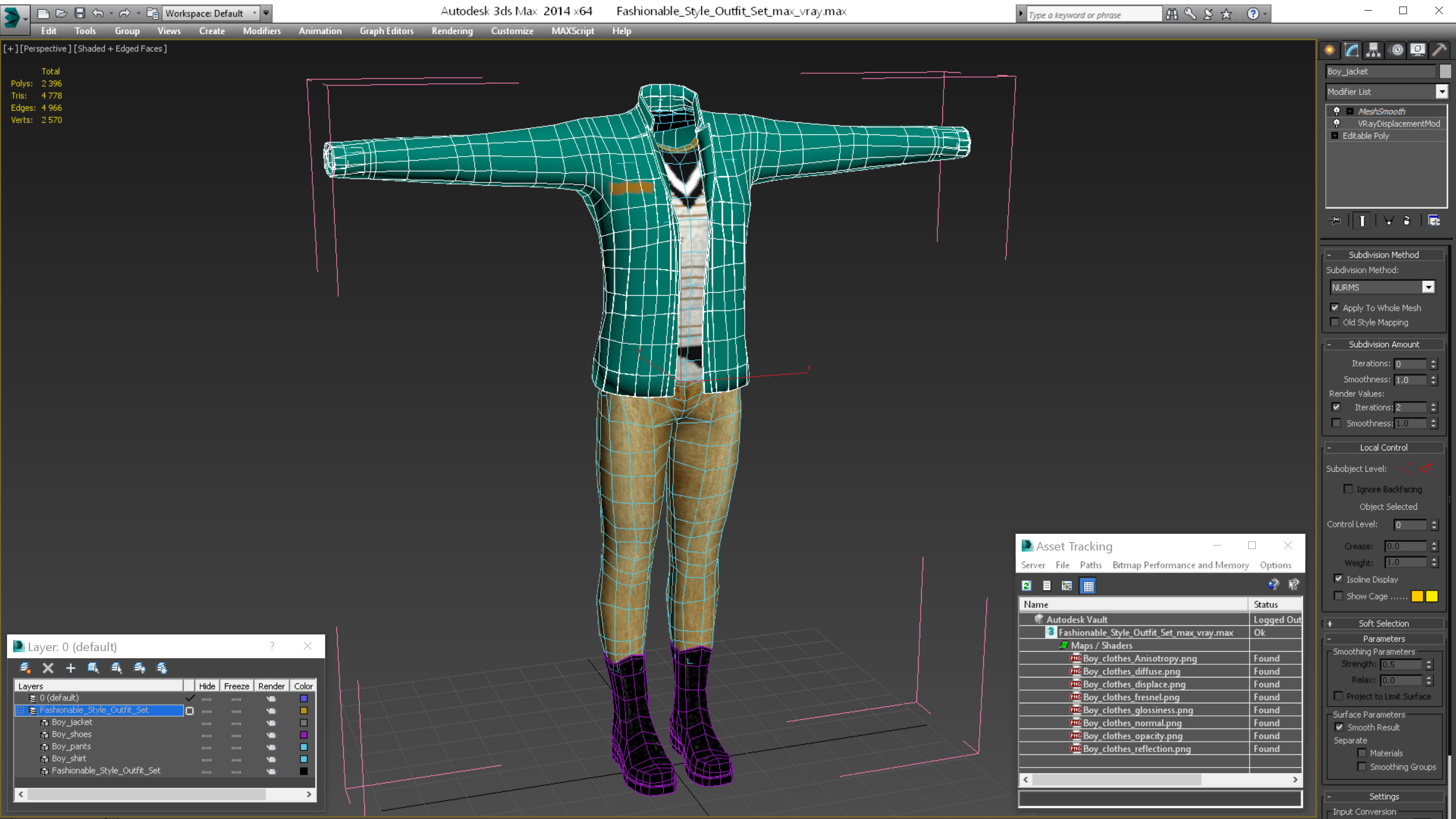 3D Fashionable Style Outfit Set model