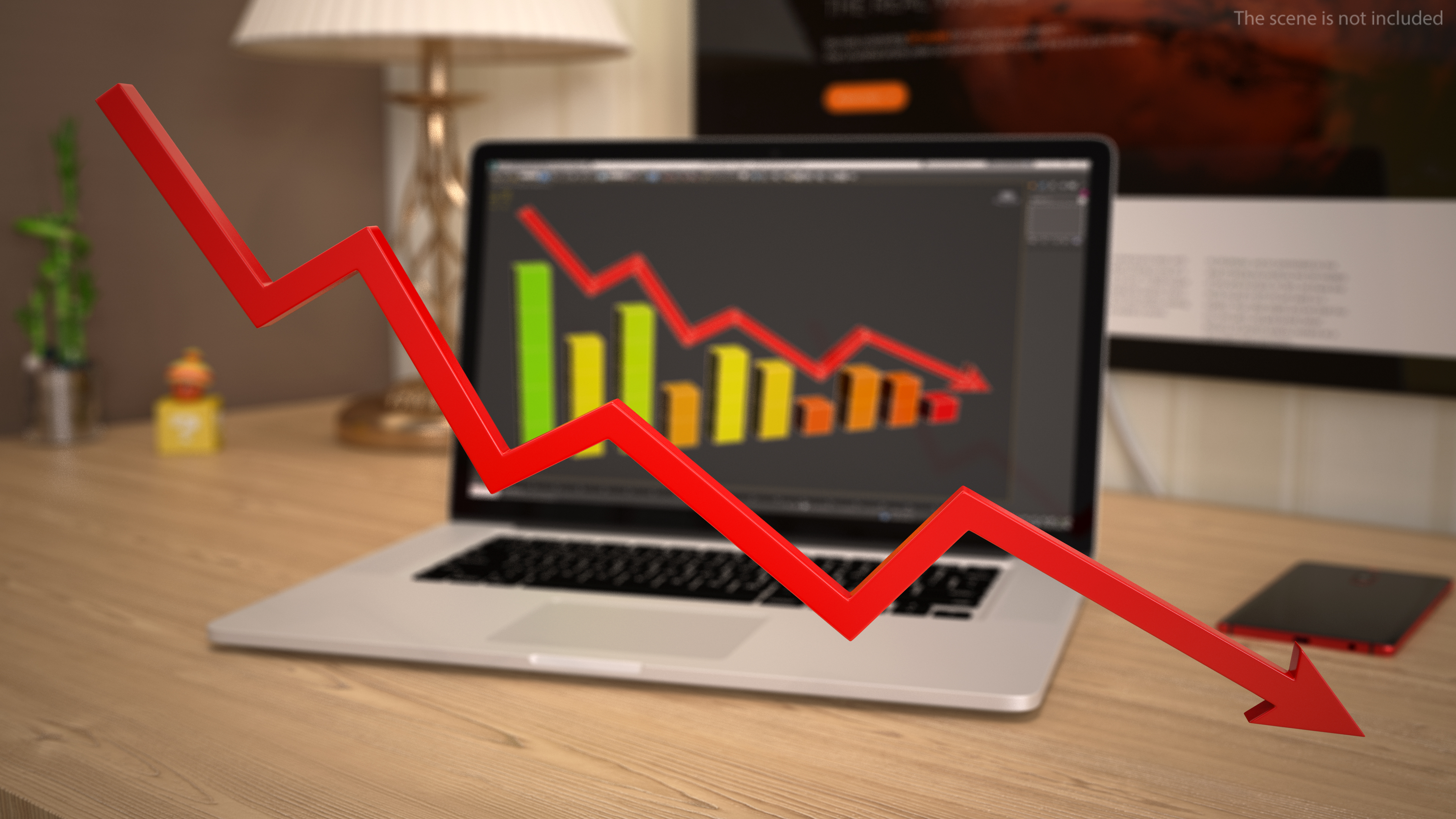 3D Arrow Graph Down