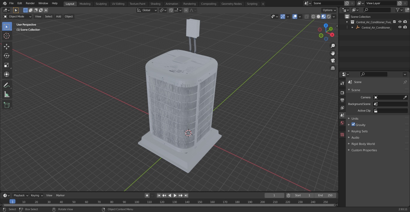 Central Air Conditioner Five-stage 3D model