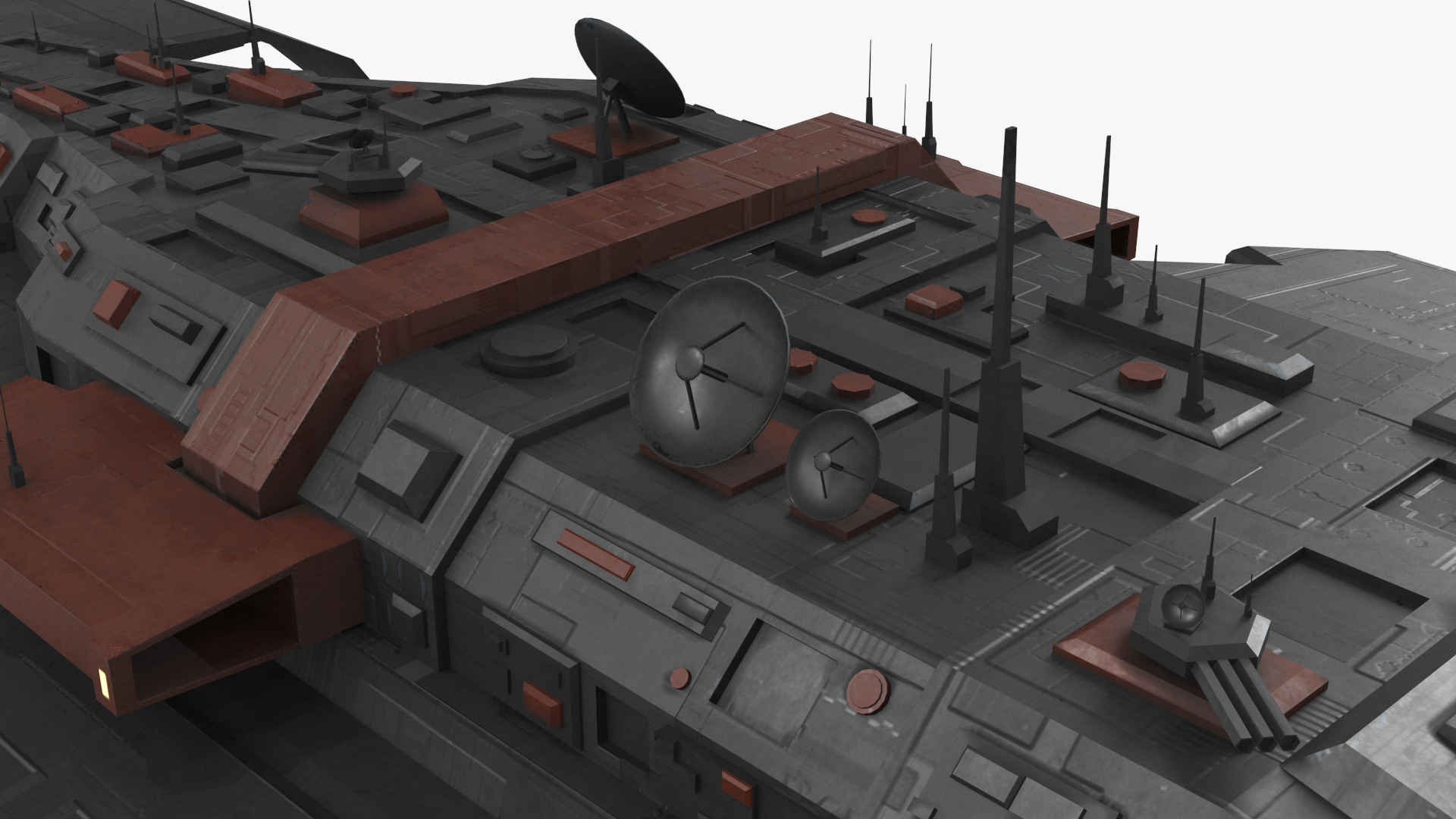 3D Futuristic Armored Spaceship model