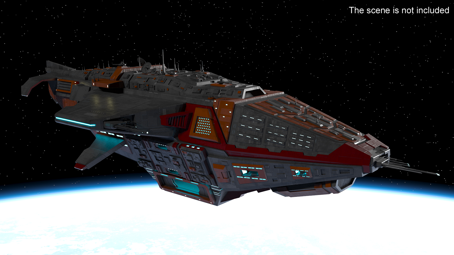 3D Futuristic Armored Spaceship model
