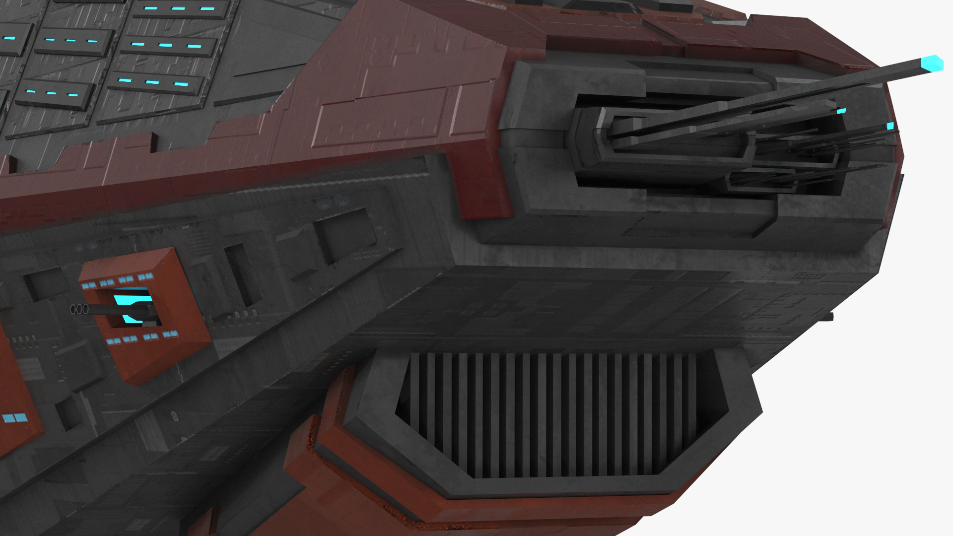 3D Futuristic Armored Spaceship model
