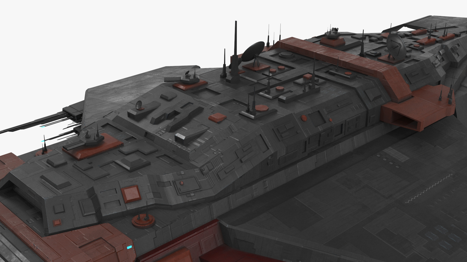 3D Futuristic Armored Spaceship model