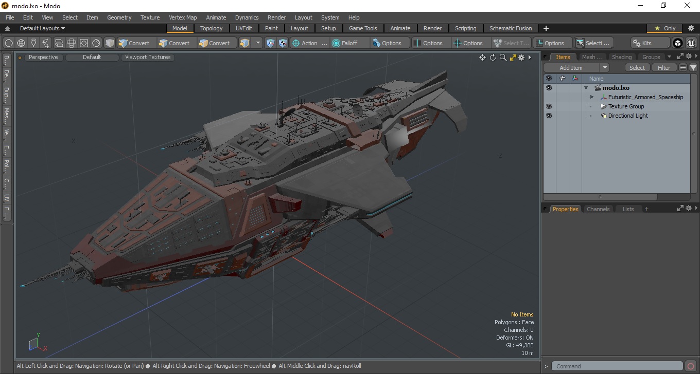 3D Futuristic Armored Spaceship model