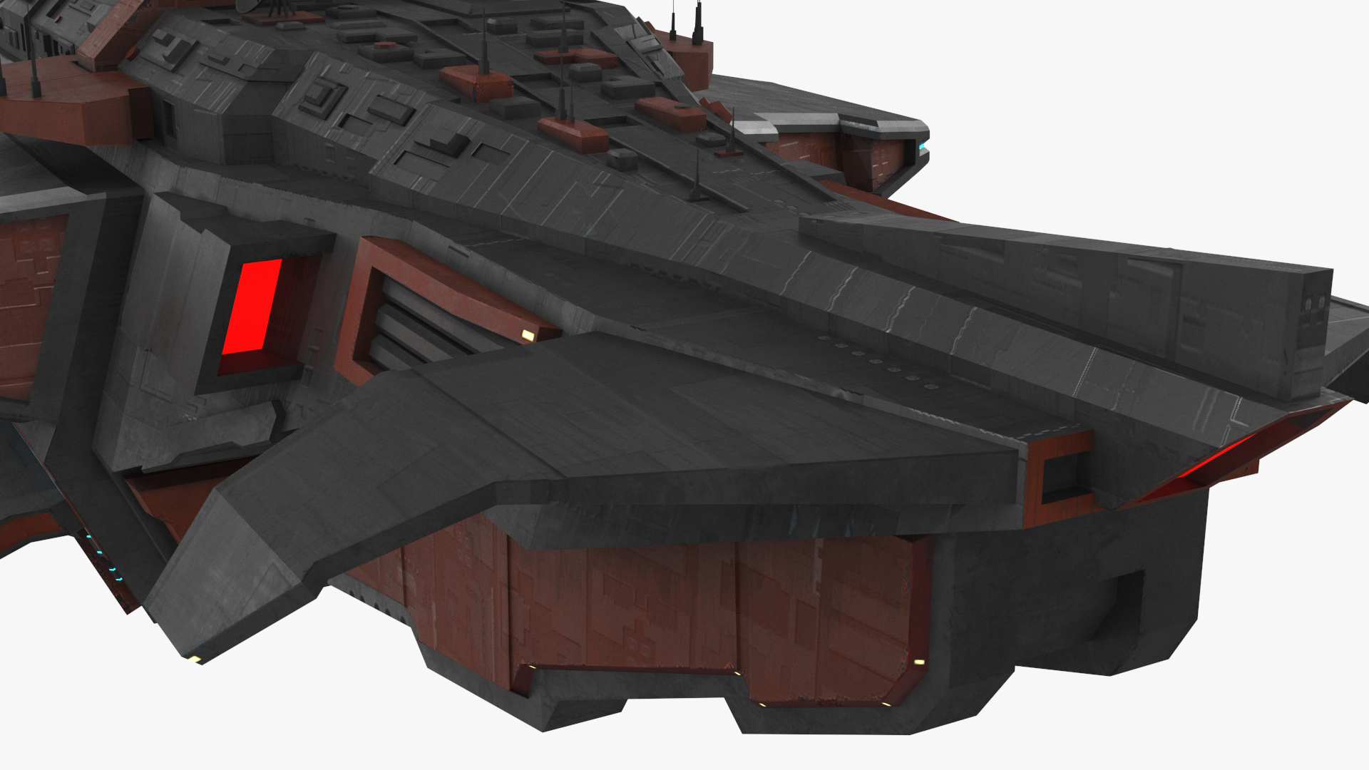 3D Futuristic Armored Spaceship model