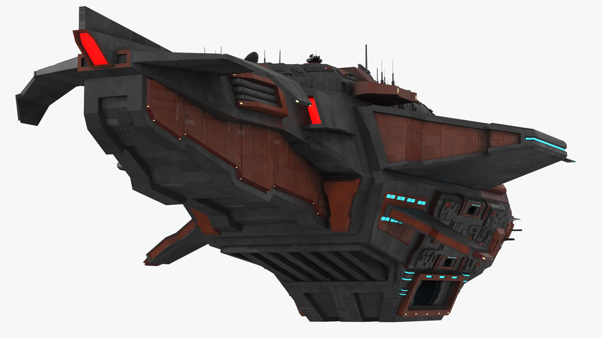 3D Futuristic Armored Spaceship model