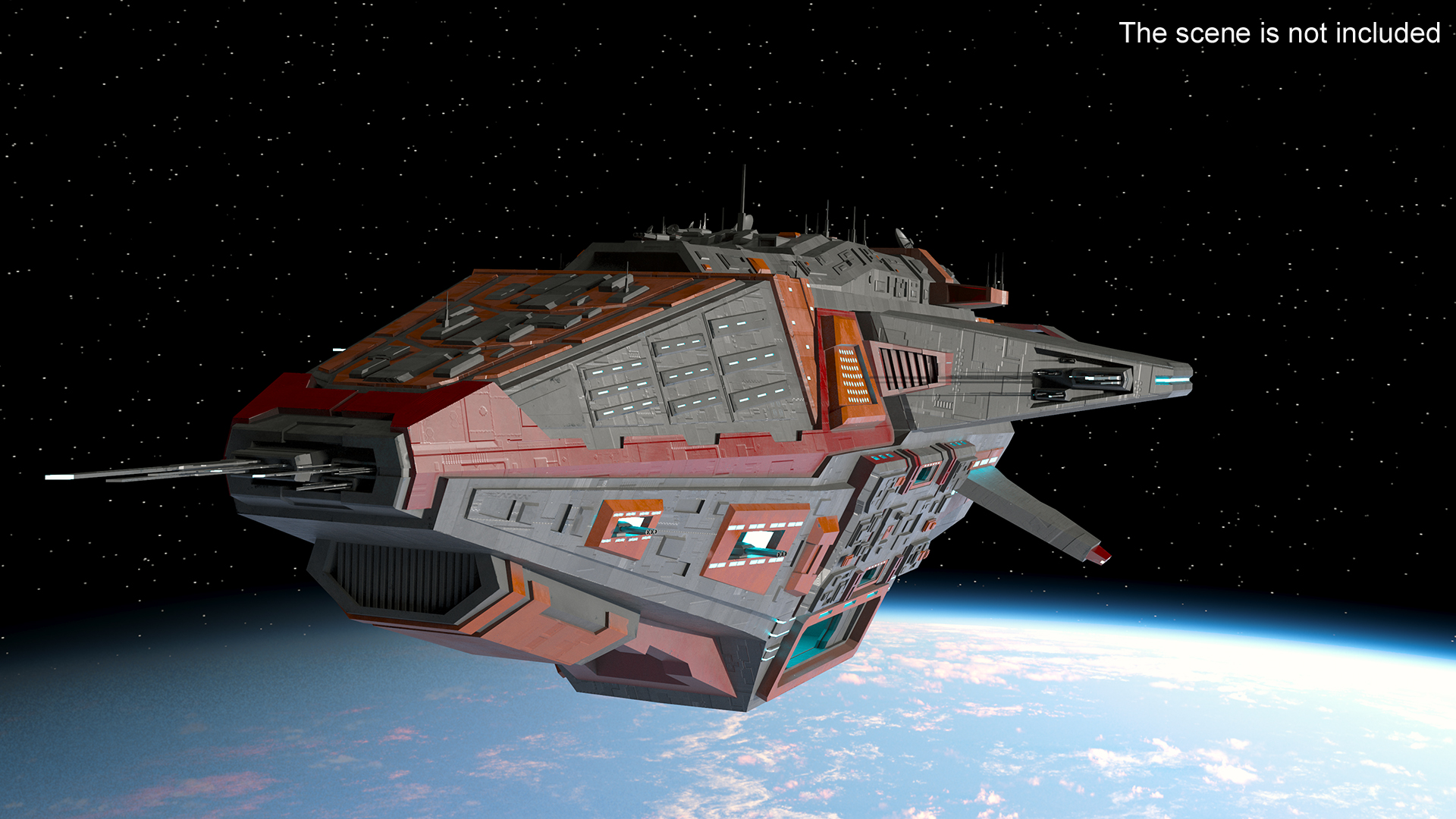 3D Futuristic Armored Spaceship model