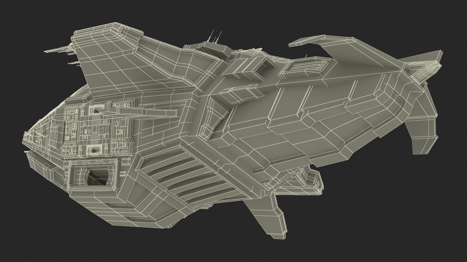 3D Futuristic Armored Spaceship model