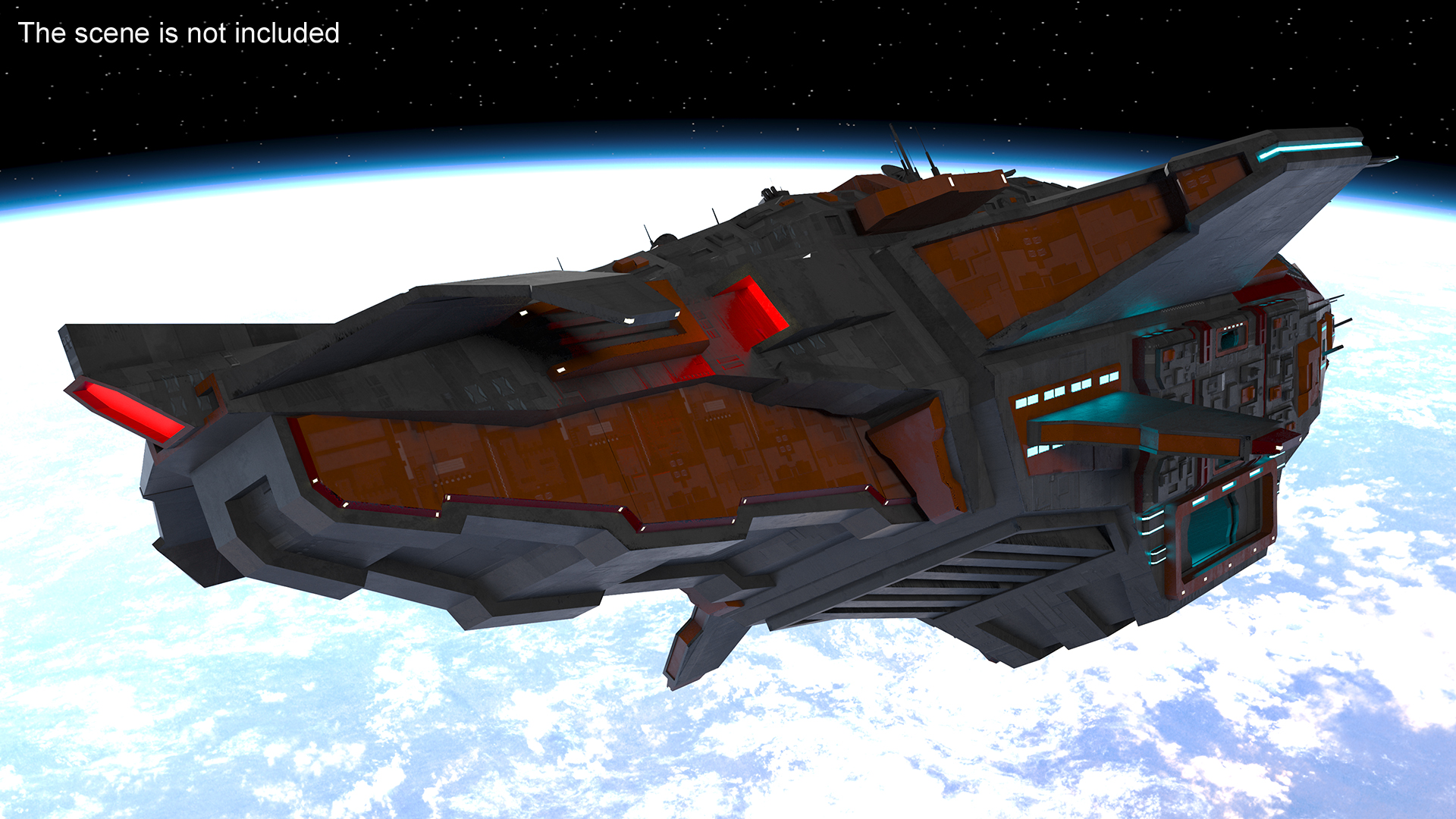 3D Futuristic Armored Spaceship model