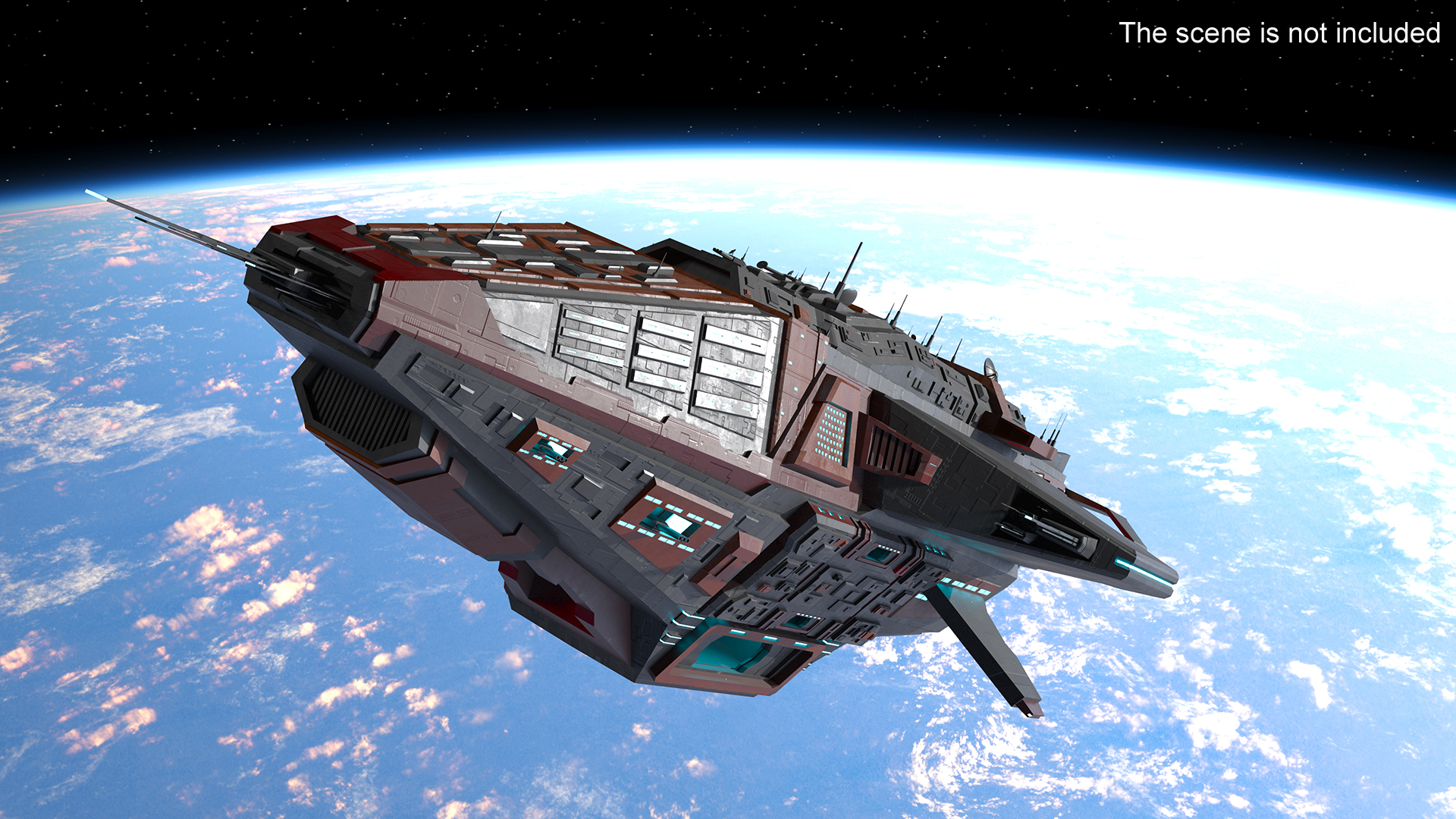 3D Futuristic Armored Spaceship model