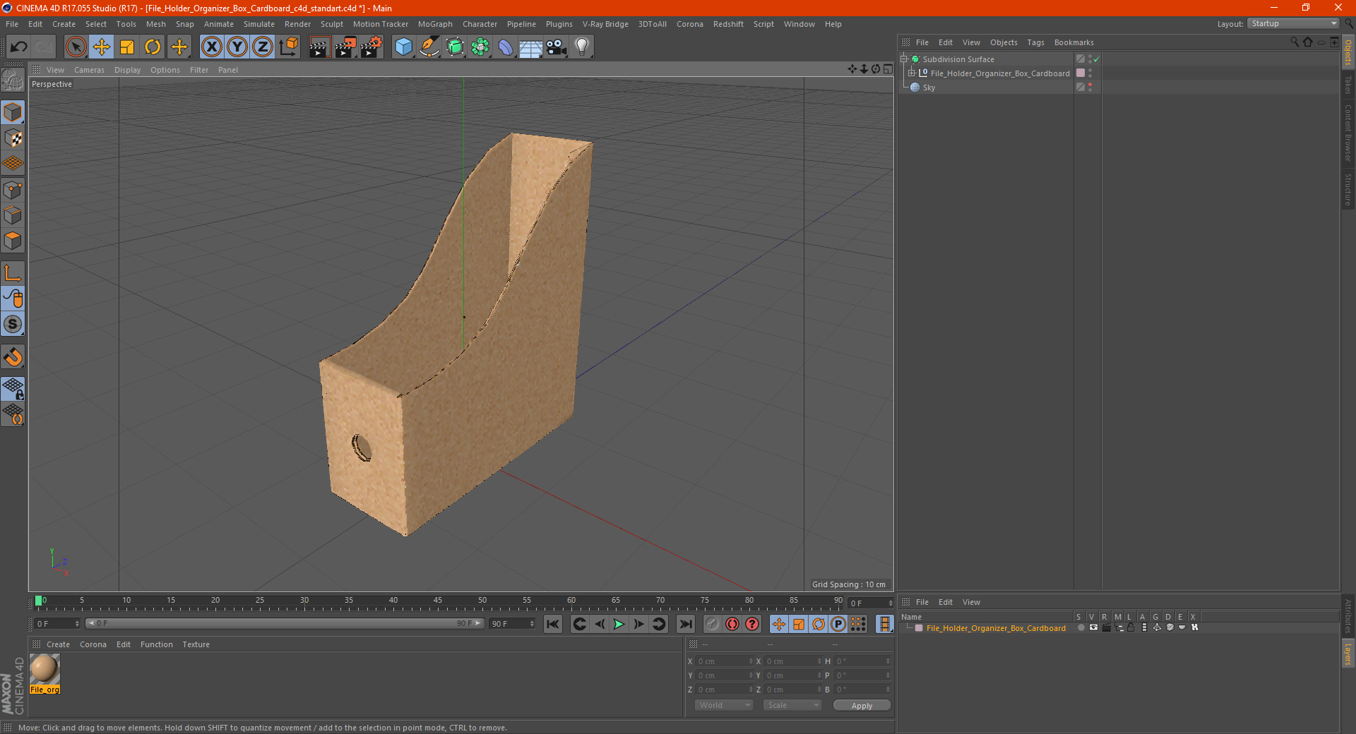 3D model File Holder Organizer Box Cardboard