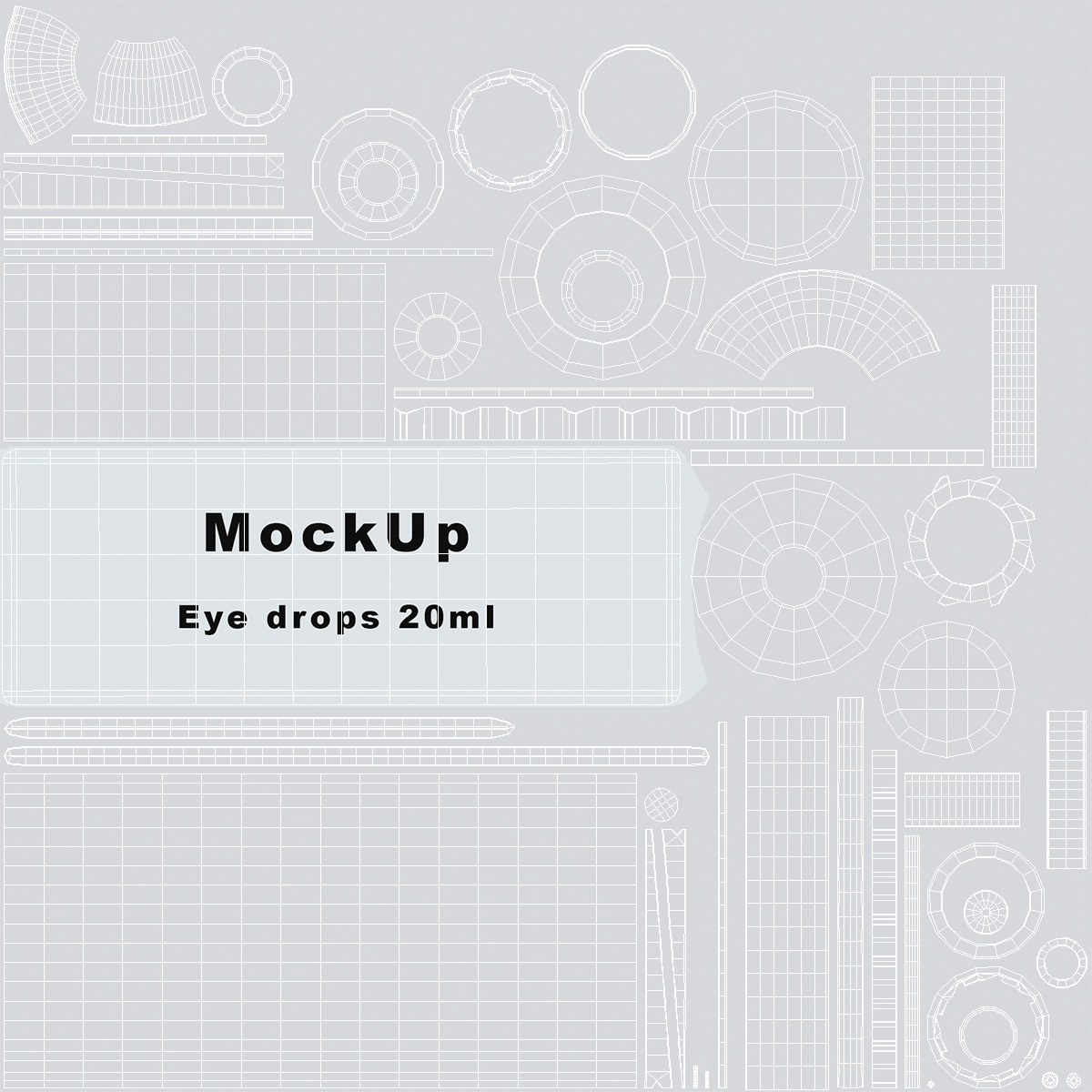 3D model Eye Dropper Bottle 20ml Mockup