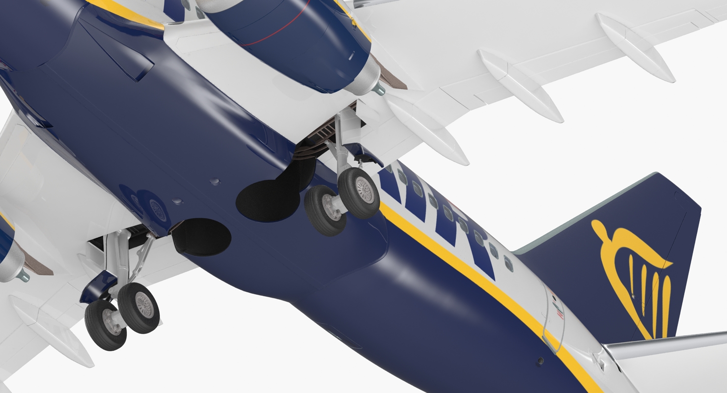 3D Boeing 737 600 with Interior Ryanair Rigged model