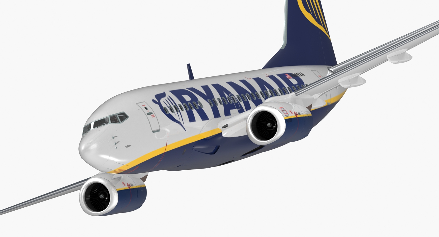 3D Boeing 737 600 with Interior Ryanair Rigged model