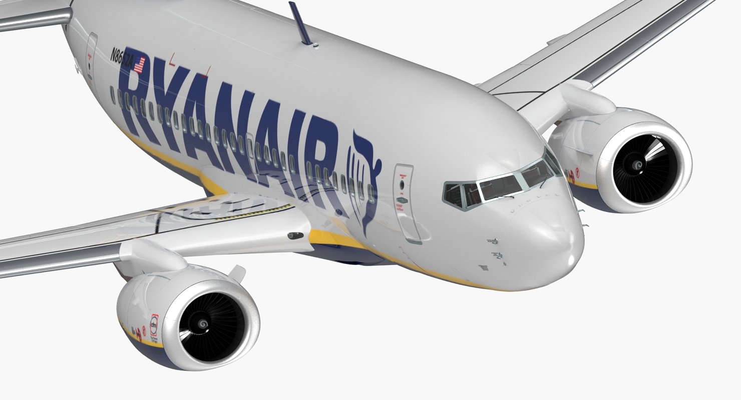 3D Boeing 737 600 with Interior Ryanair Rigged model