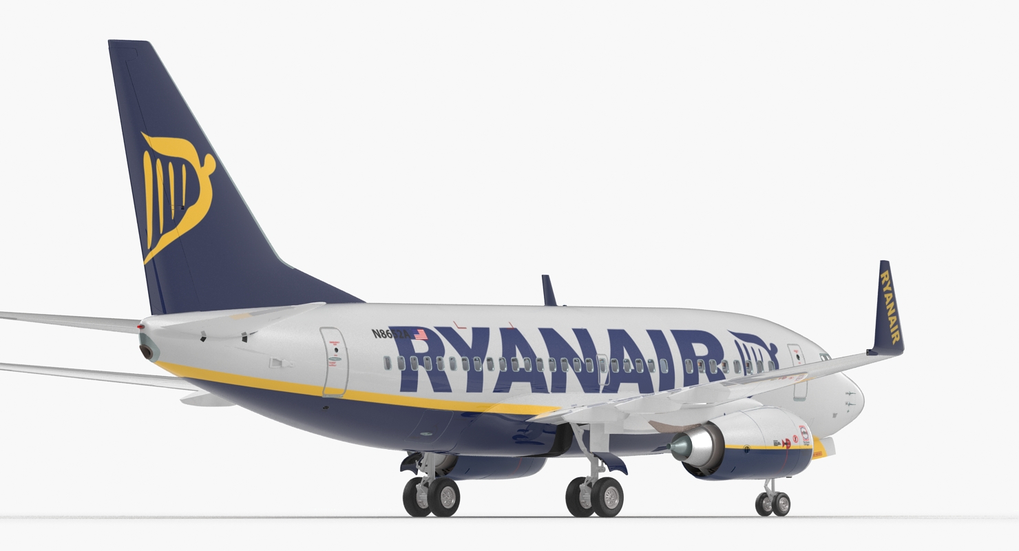 3D Boeing 737 600 with Interior Ryanair Rigged model