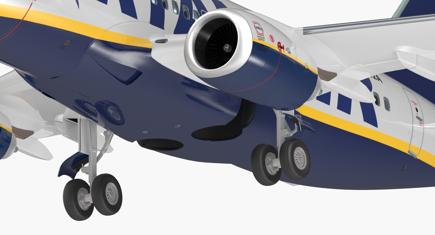 3D Boeing 737 600 with Interior Ryanair Rigged model