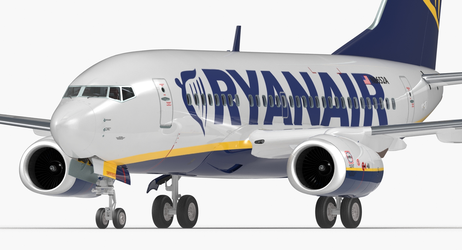 3D Boeing 737 600 with Interior Ryanair Rigged model
