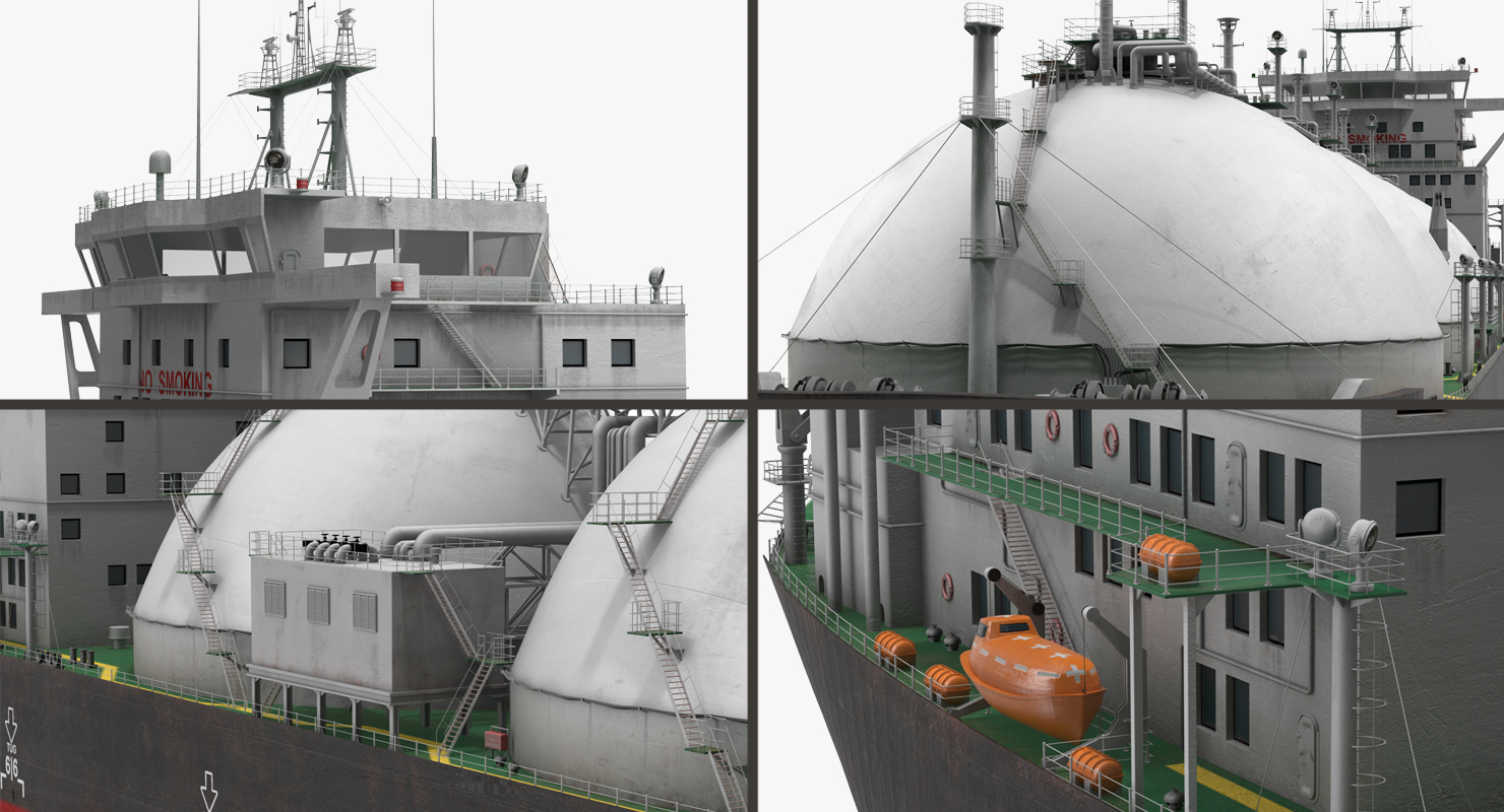 3D Gas Carrier Ship