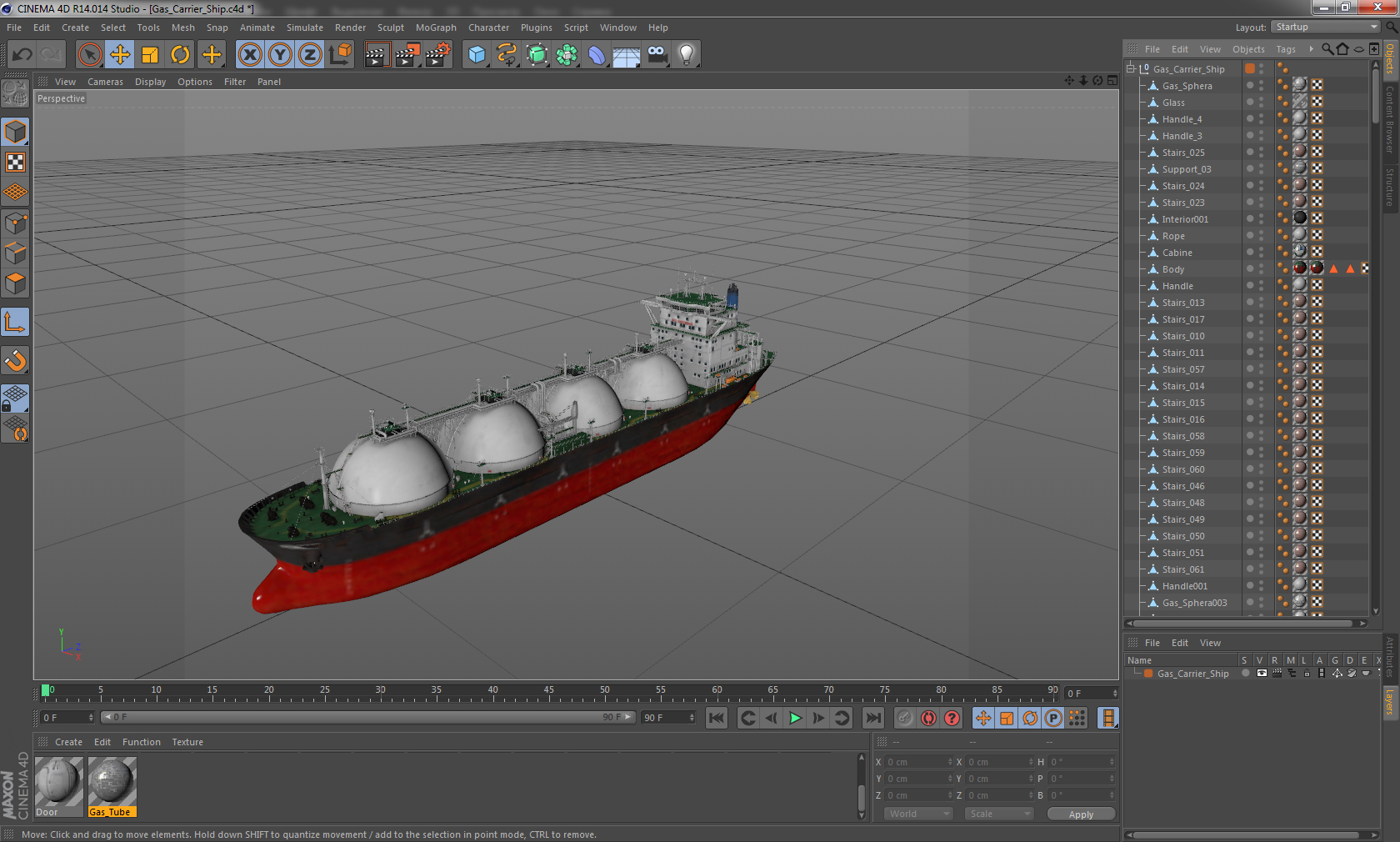 3D Gas Carrier Ship