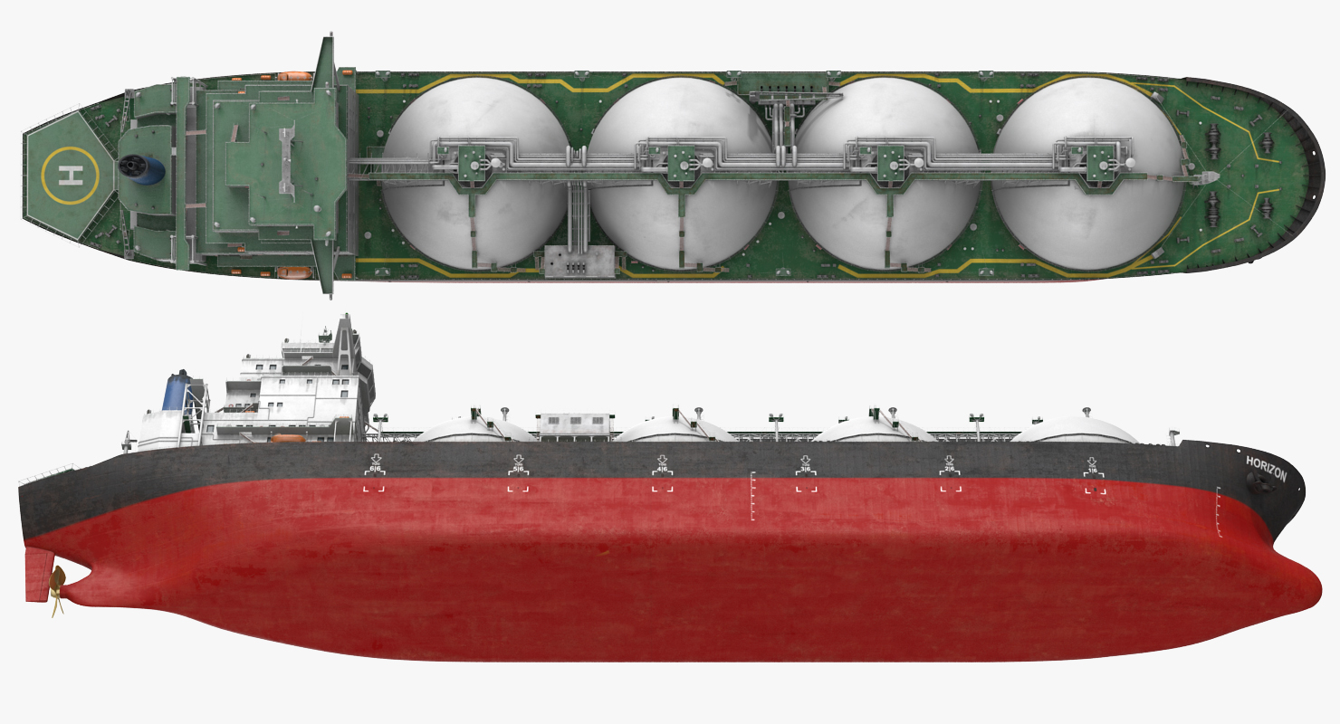 3D Gas Carrier Ship