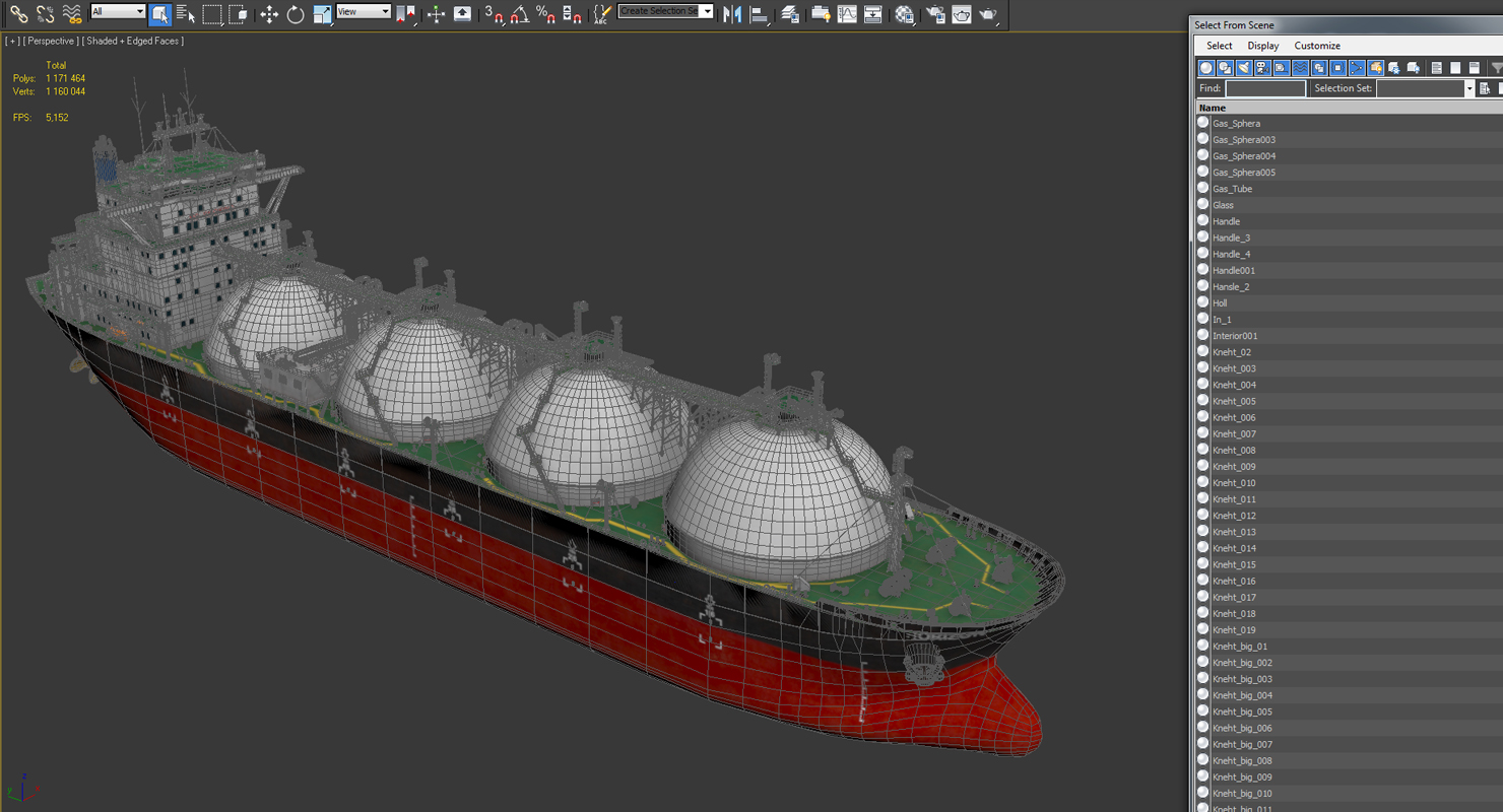 3D Gas Carrier Ship
