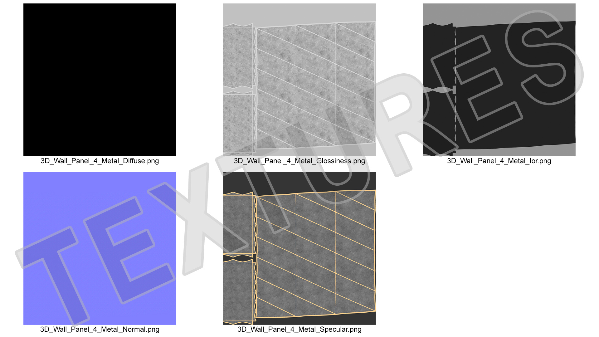 3D Wall Panel Half Pipe Metal 3D model