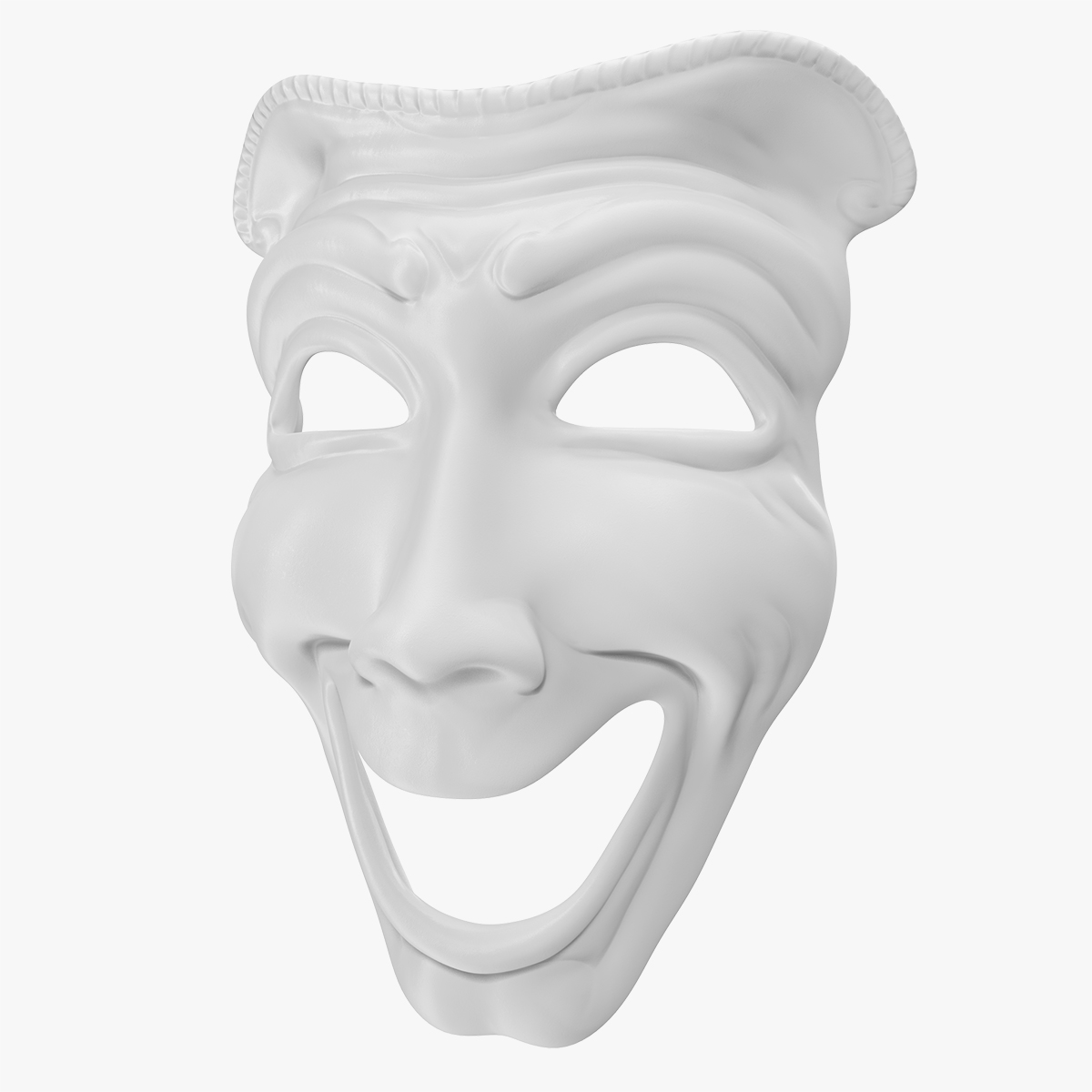 Comedy Theatre Mask 3D Model, view 4