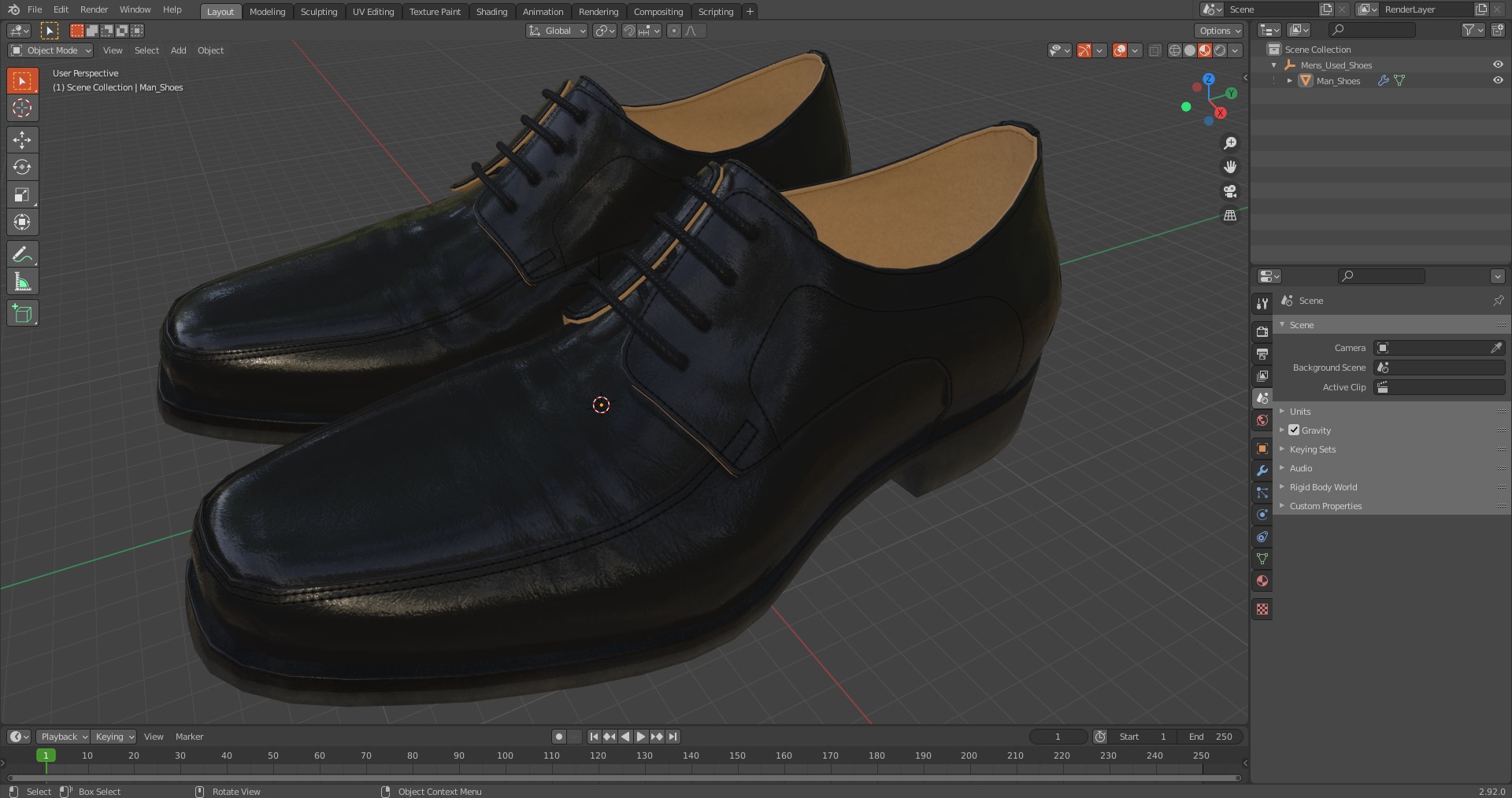 3D model Mens Used Shoes
