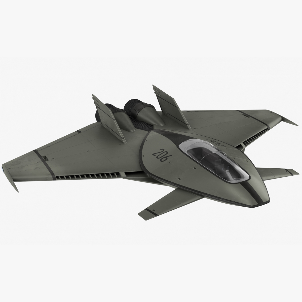 3D Futuristic Stealth Fighter Aircraft Rigged for Cinema 4D