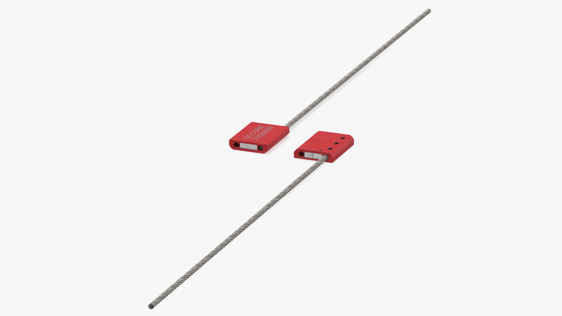 3D model Red Tight Steel Cable Seal Straight