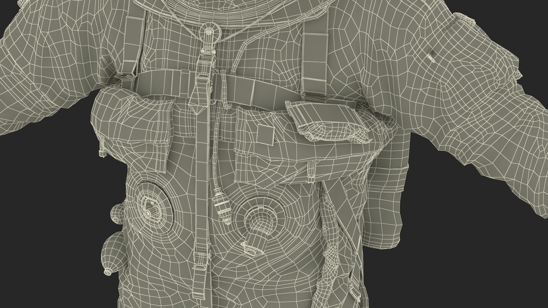3D Advanced Crew Escape Suit Rigged Fur
