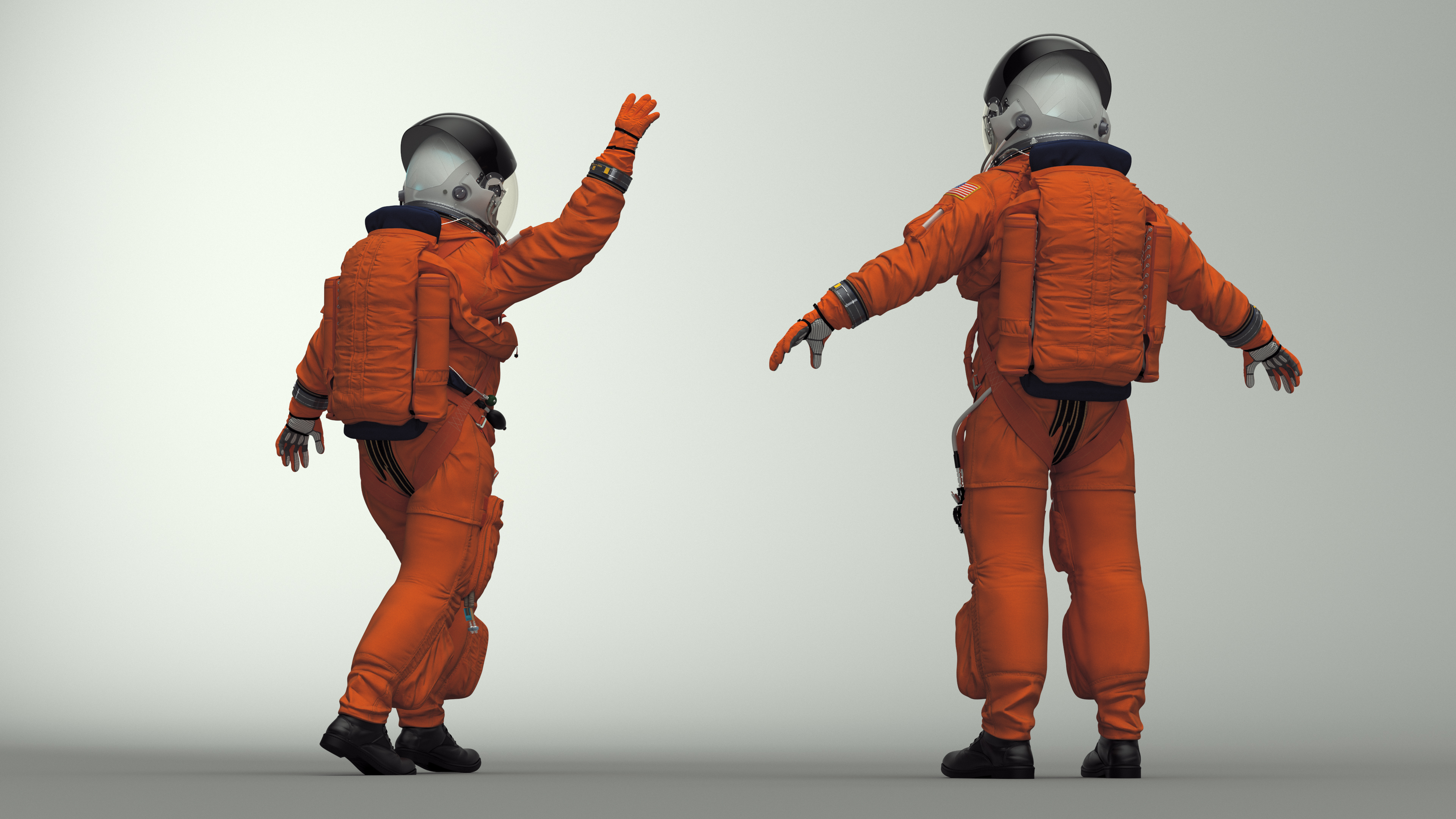 3D Advanced Crew Escape Suit Rigged Fur