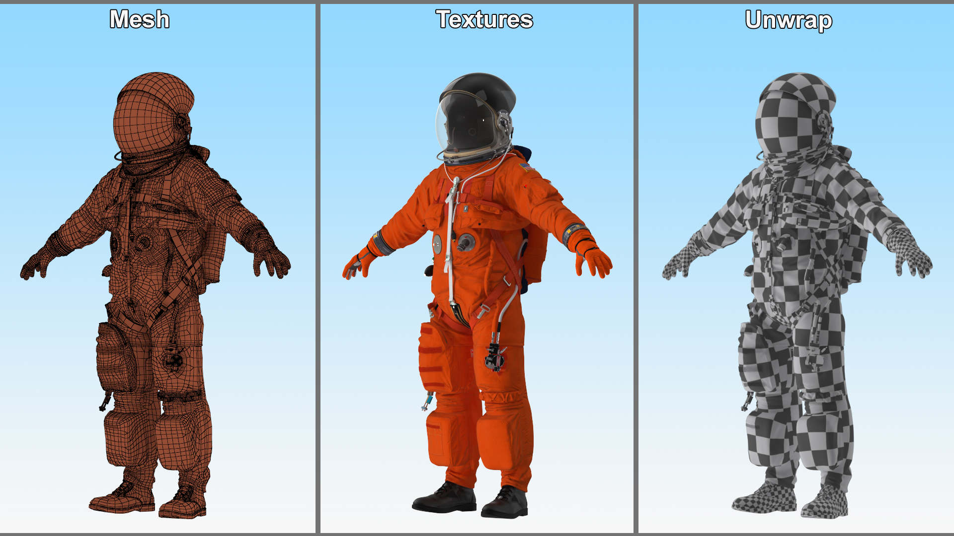 3D Advanced Crew Escape Suit Rigged Fur