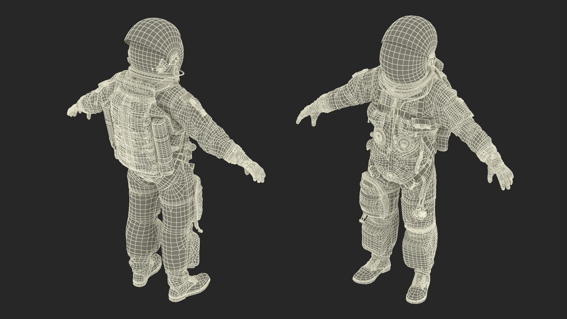 3D Advanced Crew Escape Suit Rigged Fur