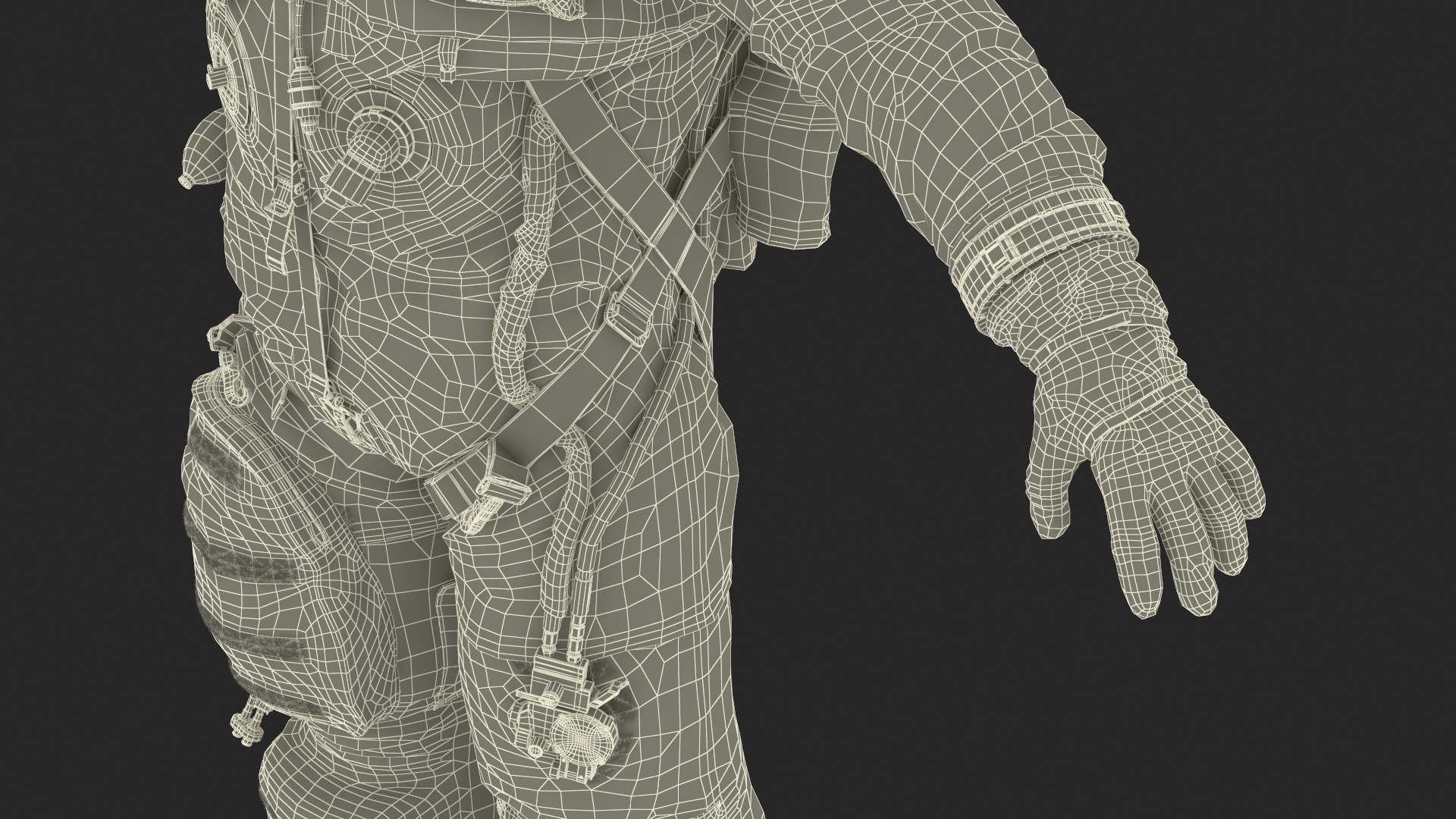 3D Advanced Crew Escape Suit Rigged Fur