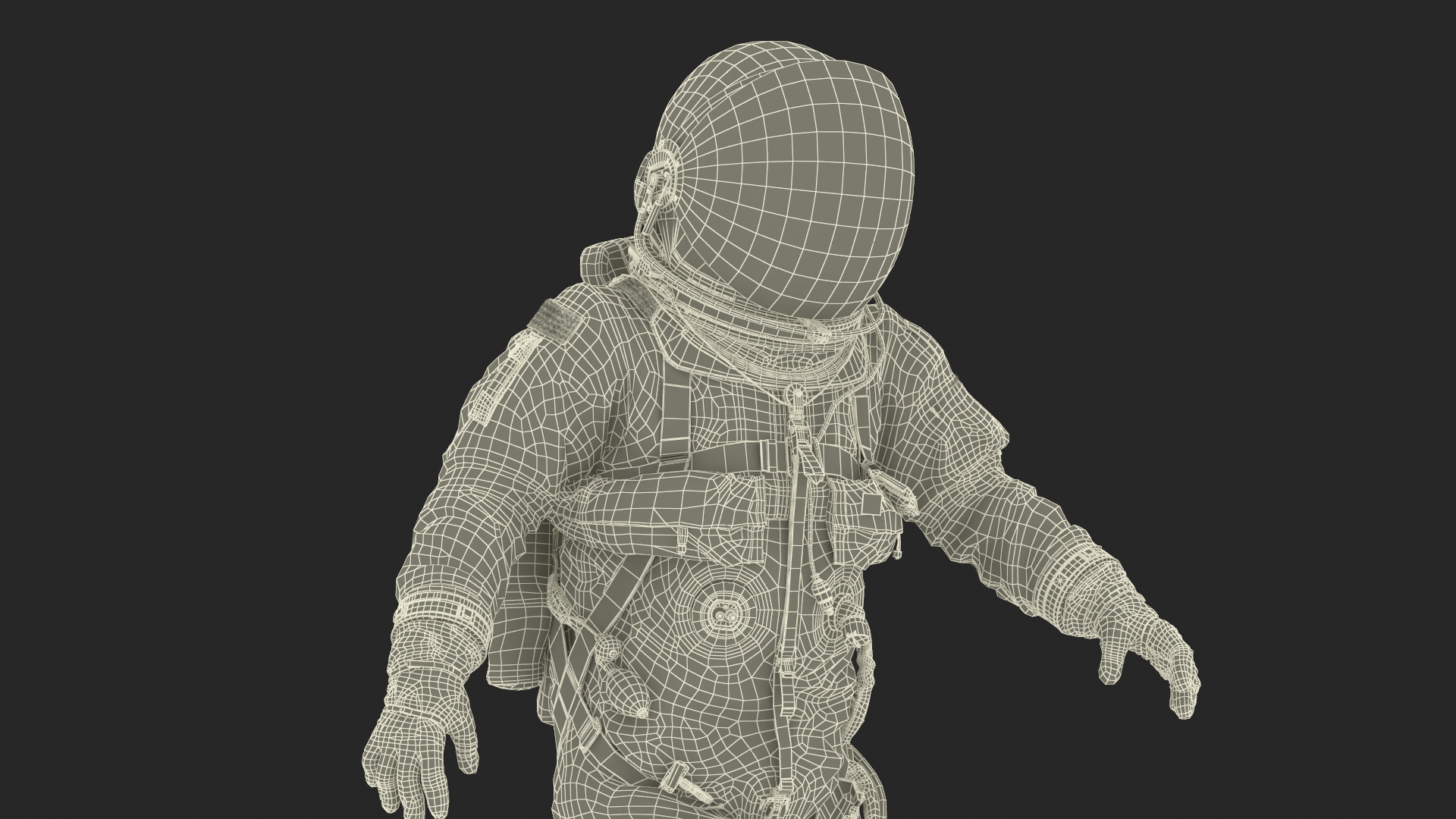 3D Advanced Crew Escape Suit Rigged Fur