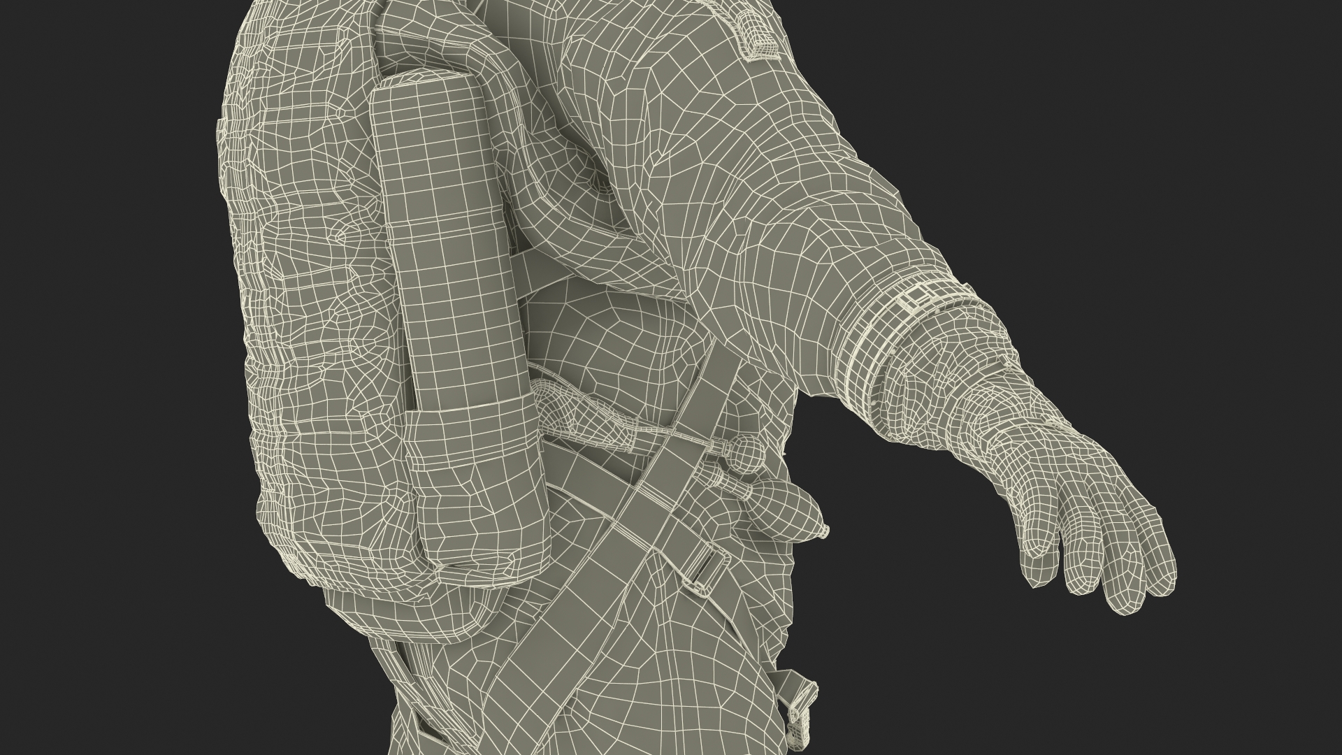 3D Advanced Crew Escape Suit Rigged Fur