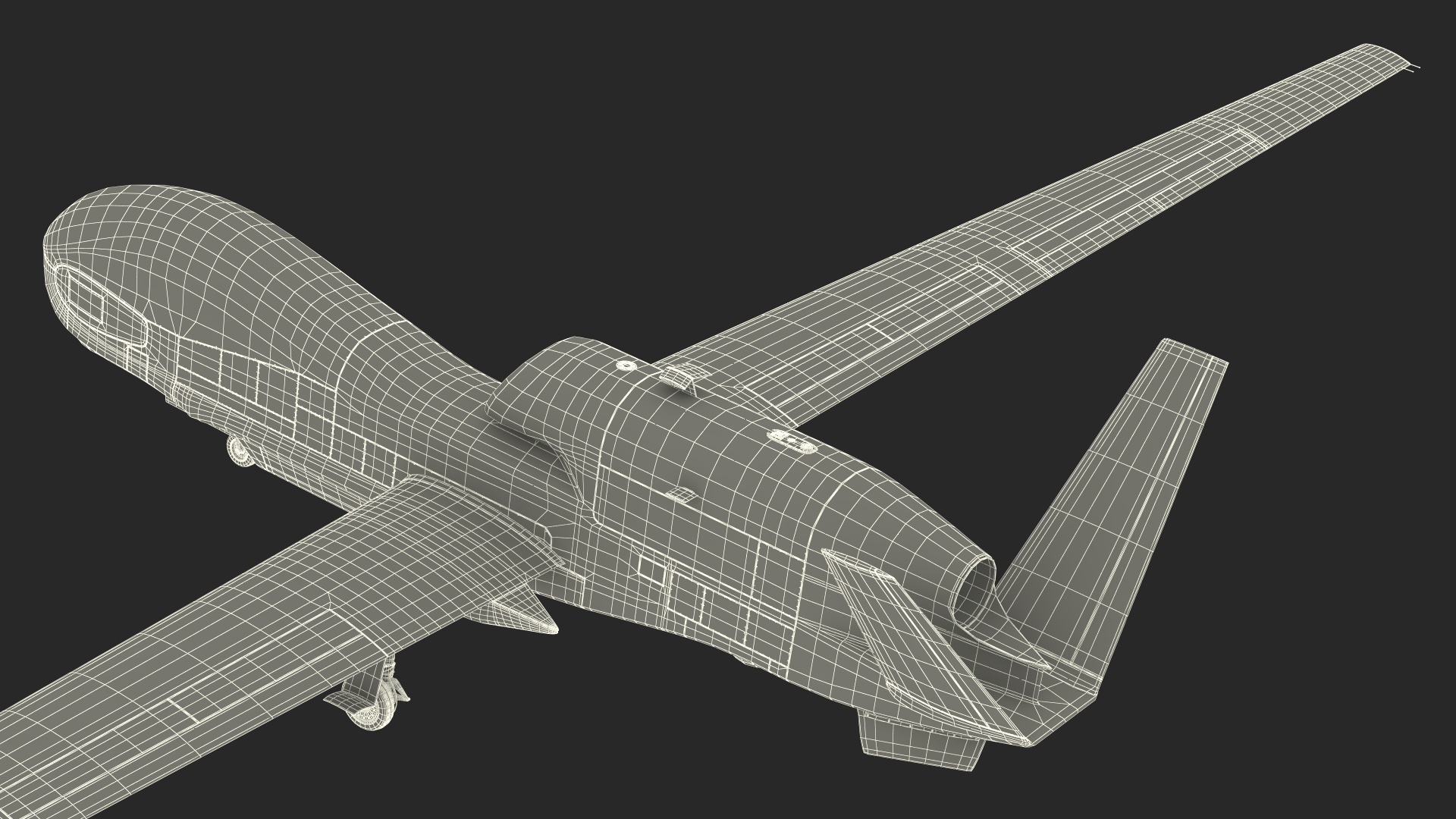 3D Unmanned Surveillance Drone Rigged for Cinema 4D model