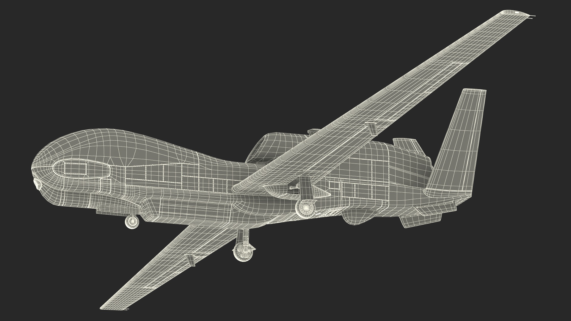 3D Unmanned Surveillance Drone Rigged for Cinema 4D model