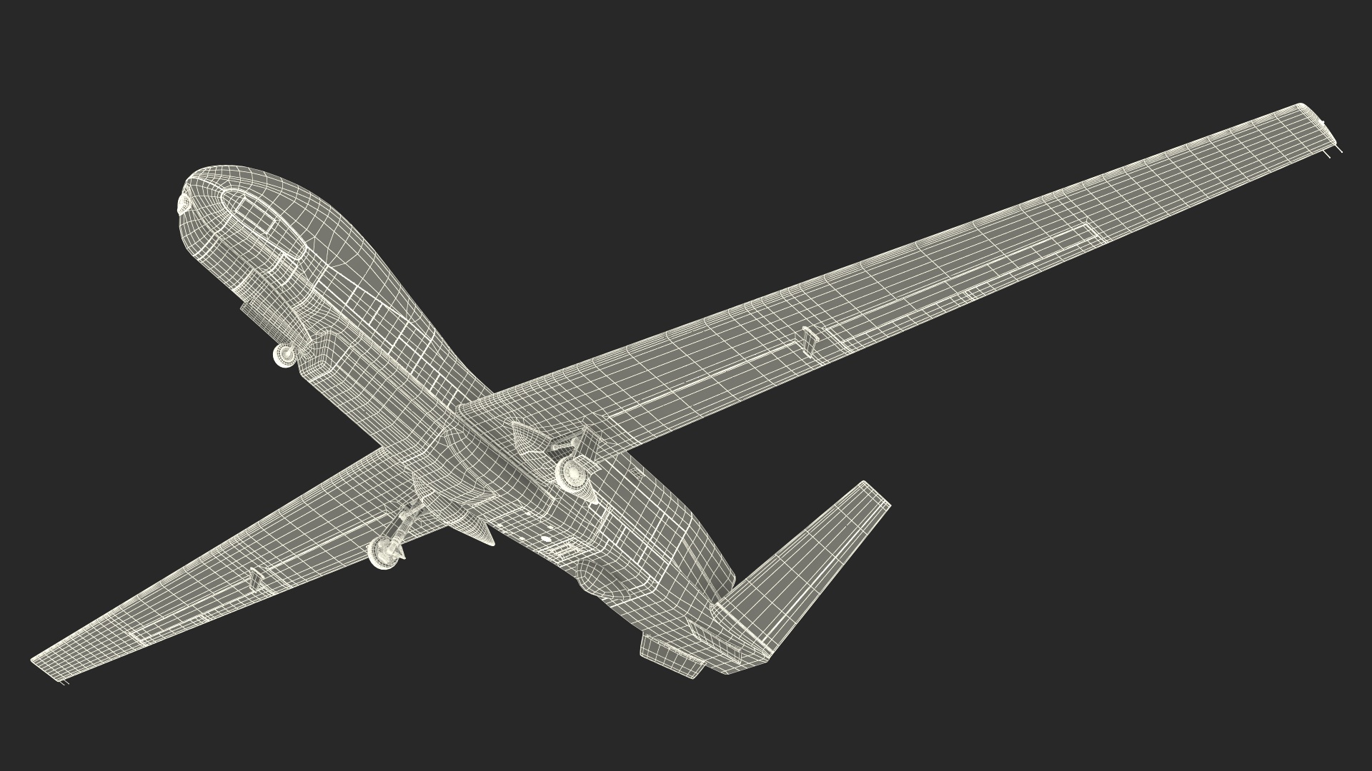 3D Unmanned Surveillance Drone Rigged for Cinema 4D model