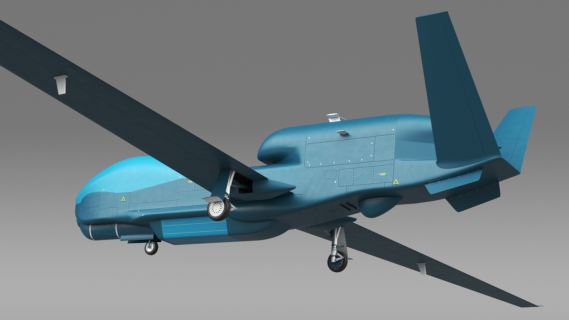 3D Unmanned Surveillance Drone Rigged for Cinema 4D model