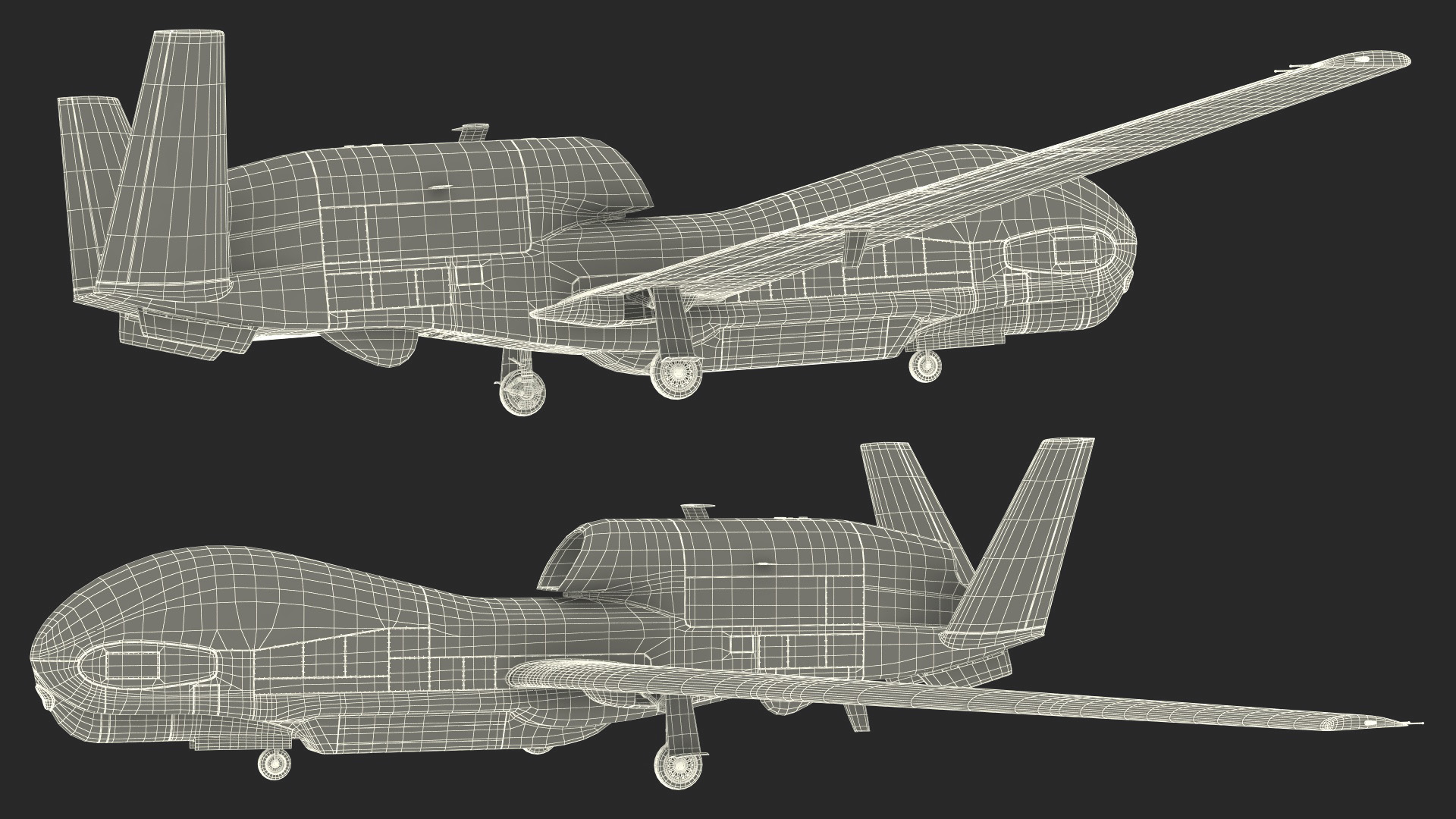3D Unmanned Surveillance Drone Rigged for Cinema 4D model