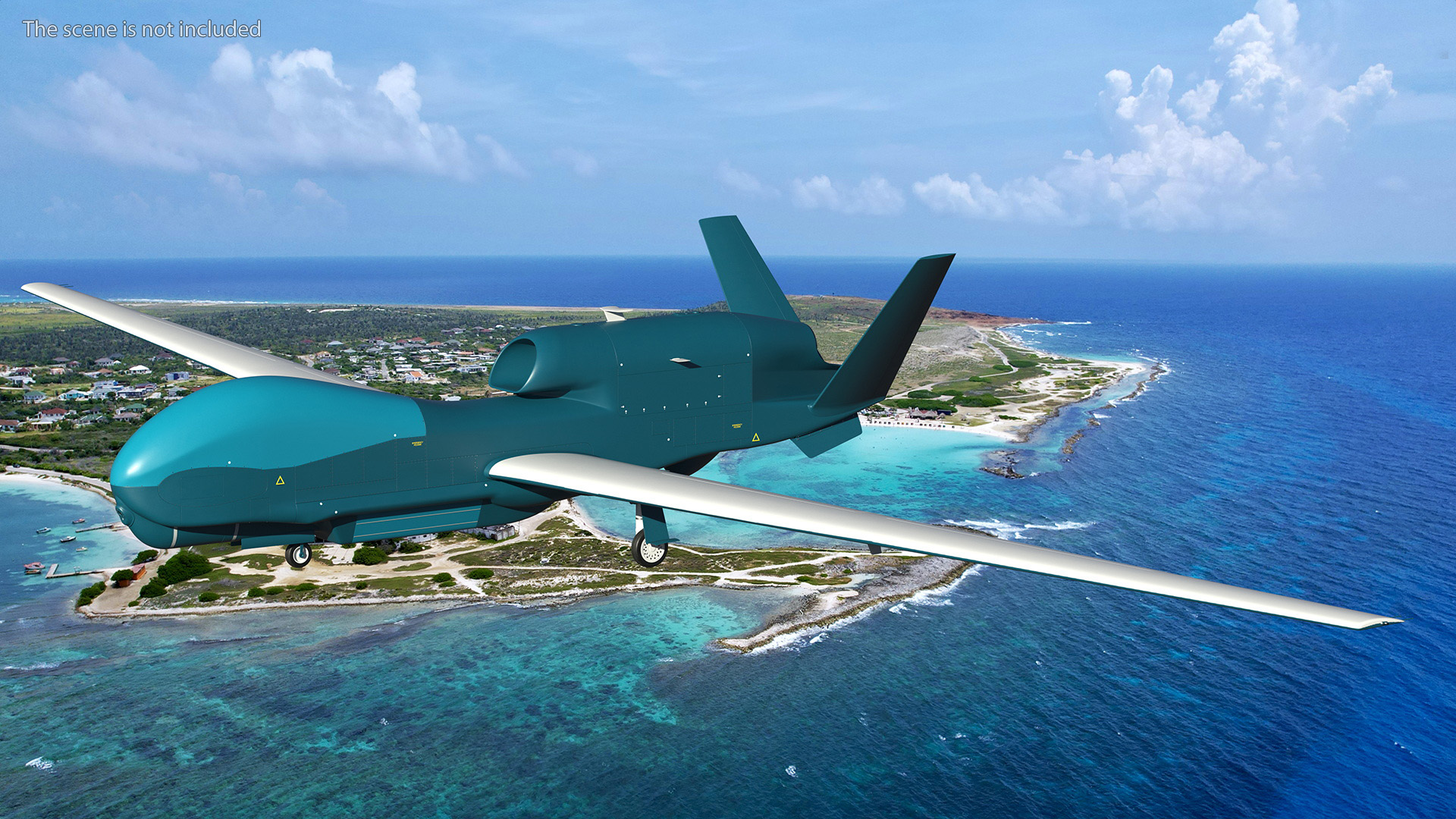 3D Unmanned Surveillance Drone Rigged for Cinema 4D model