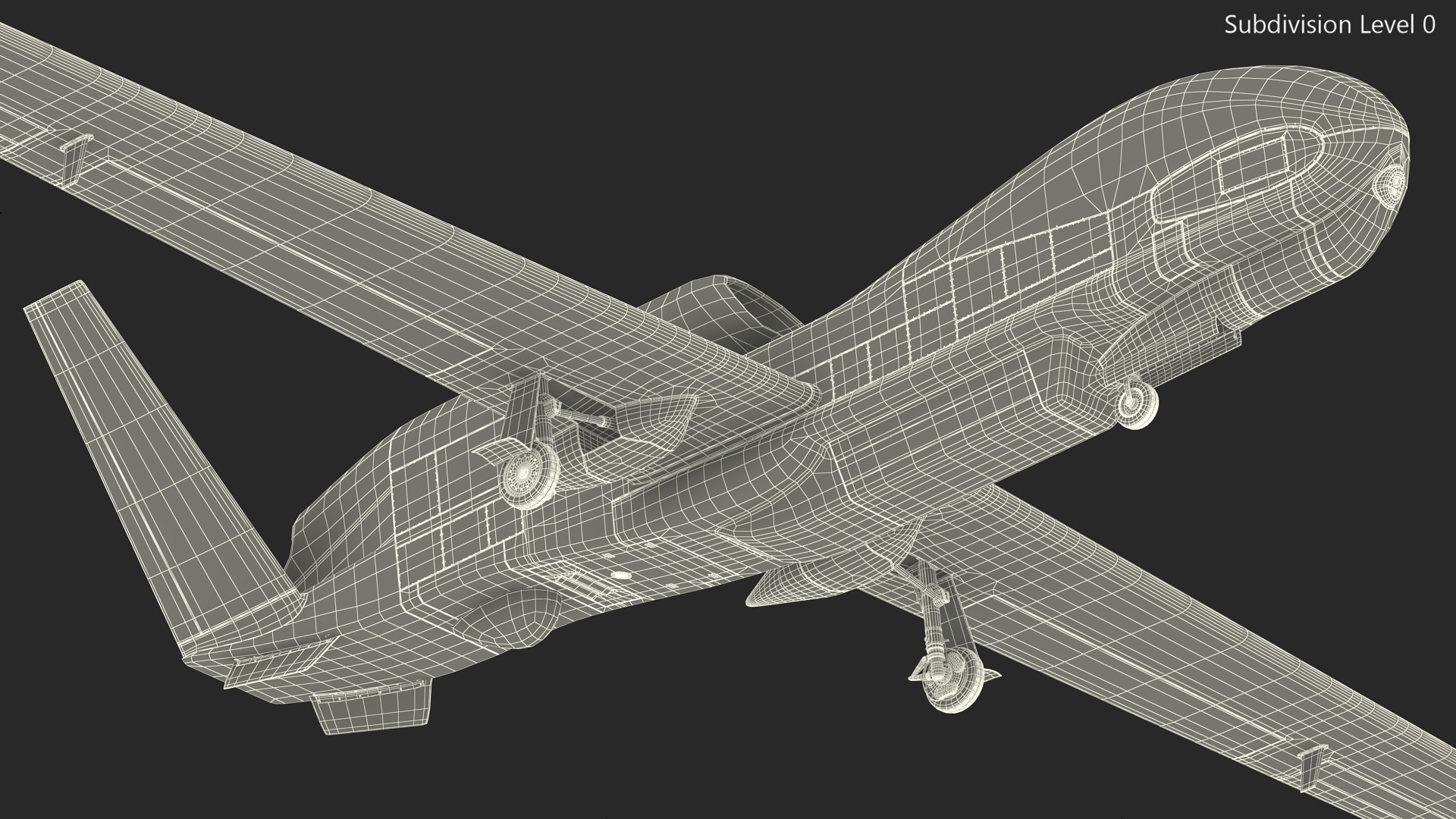 3D Unmanned Surveillance Drone Rigged for Cinema 4D model