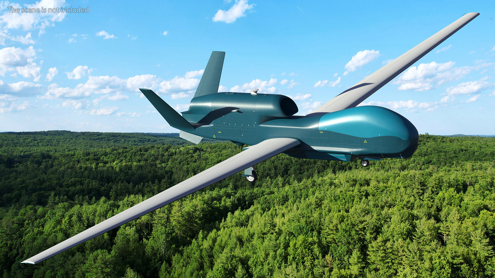 3D Unmanned Surveillance Drone Rigged for Cinema 4D model