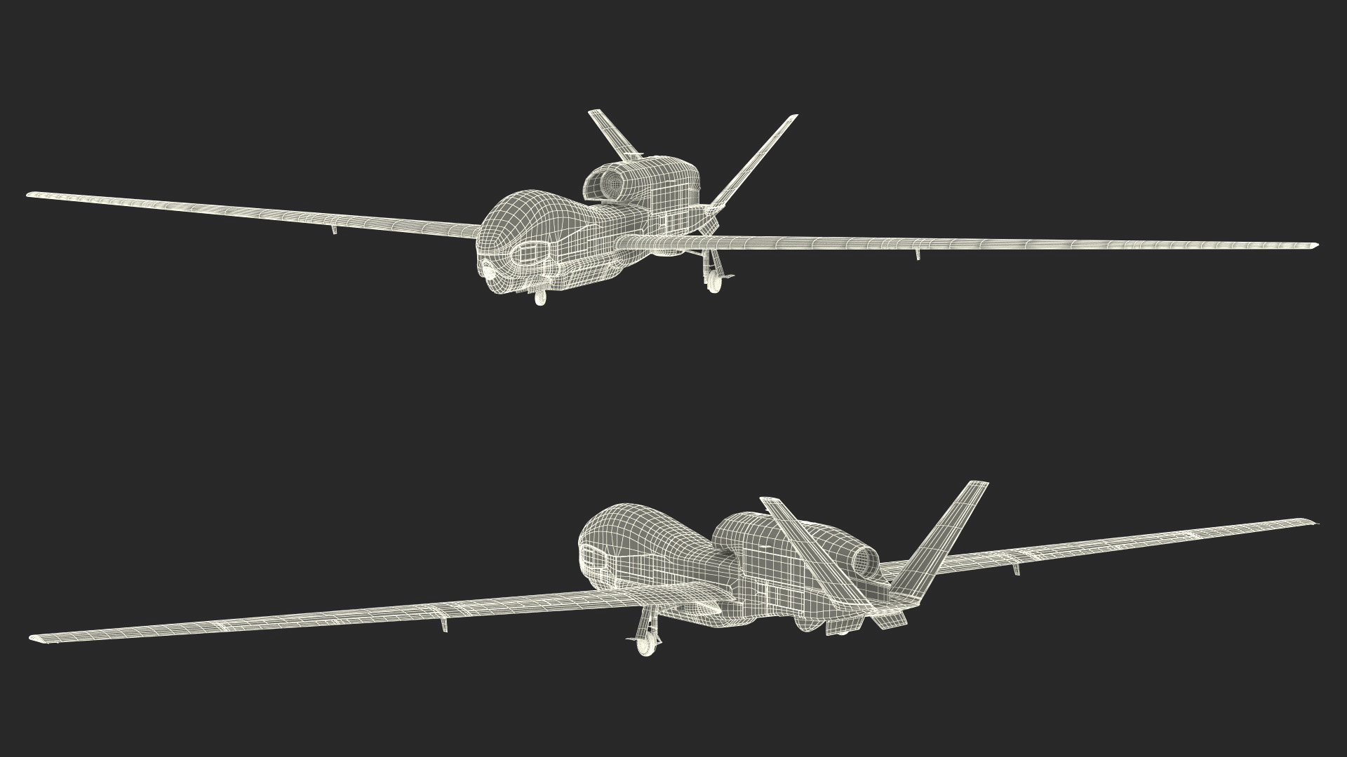 3D Unmanned Surveillance Drone Rigged for Cinema 4D model