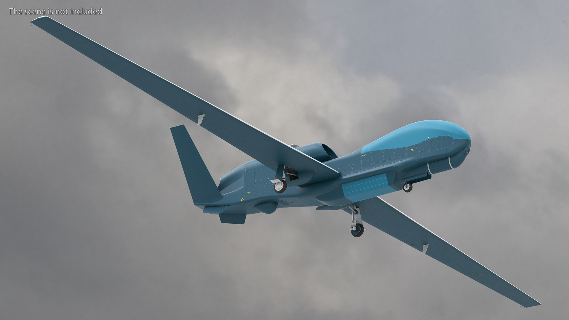 3D Unmanned Surveillance Drone Rigged for Cinema 4D model